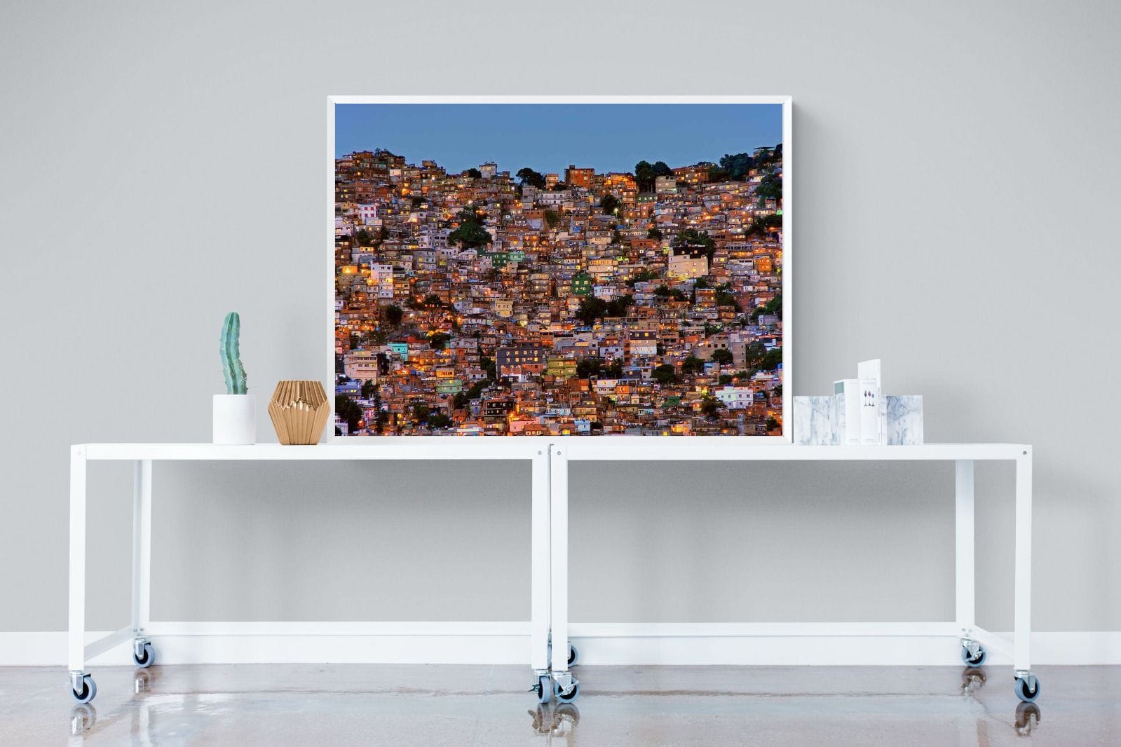 Favela da Rocinha-Wall_Art-120 x 90cm-Mounted Canvas-White-Pixalot