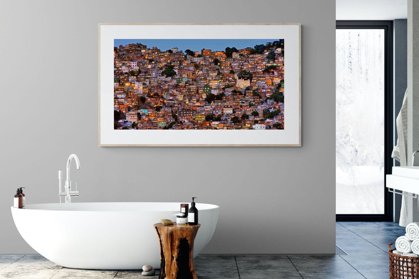 Favela da Rocinha-Wall_Art-180 x 110cm-Framed Print-Wood-Pixalot