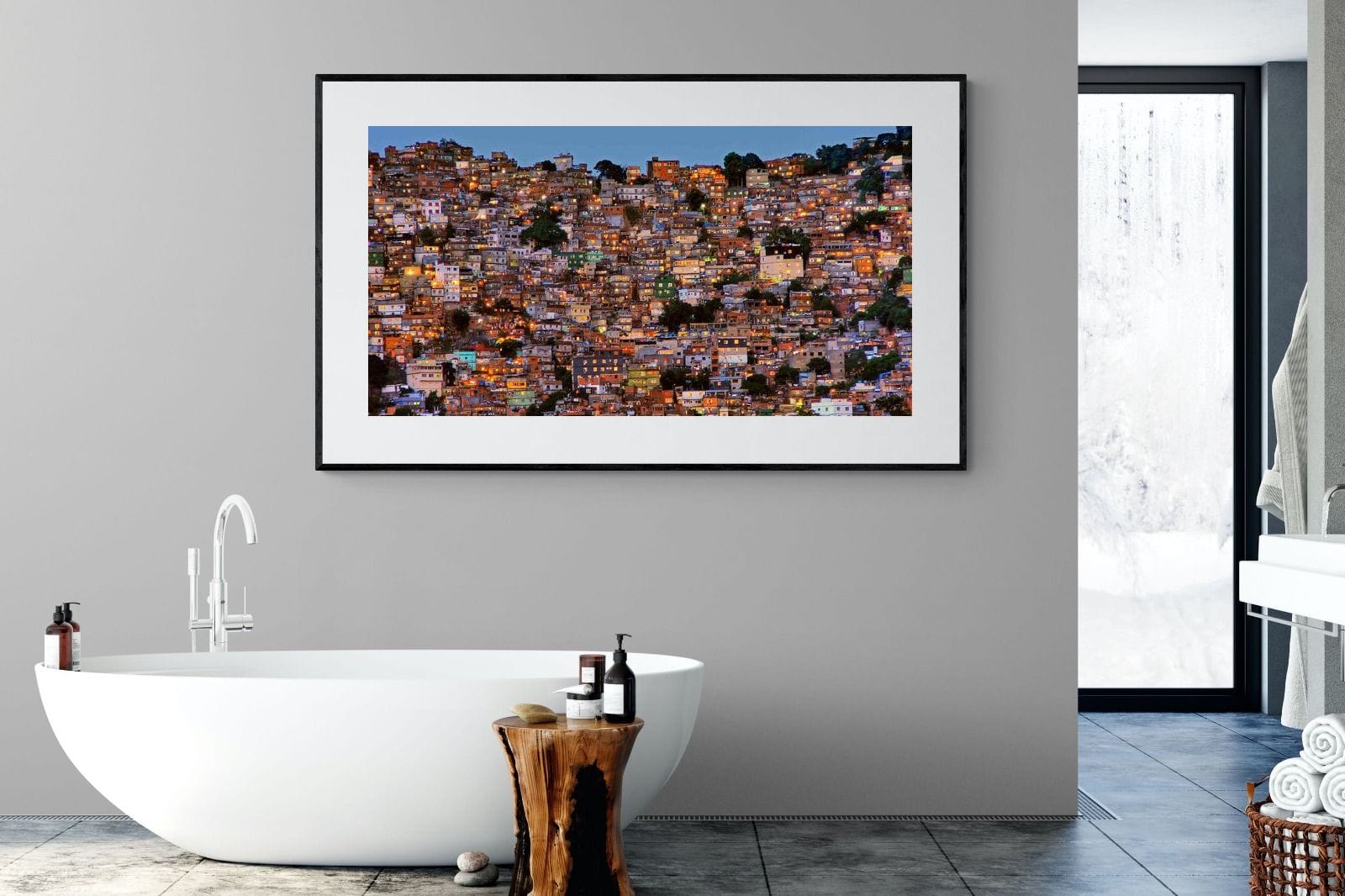 Favela da Rocinha-Wall_Art-180 x 110cm-Framed Print-Black-Pixalot