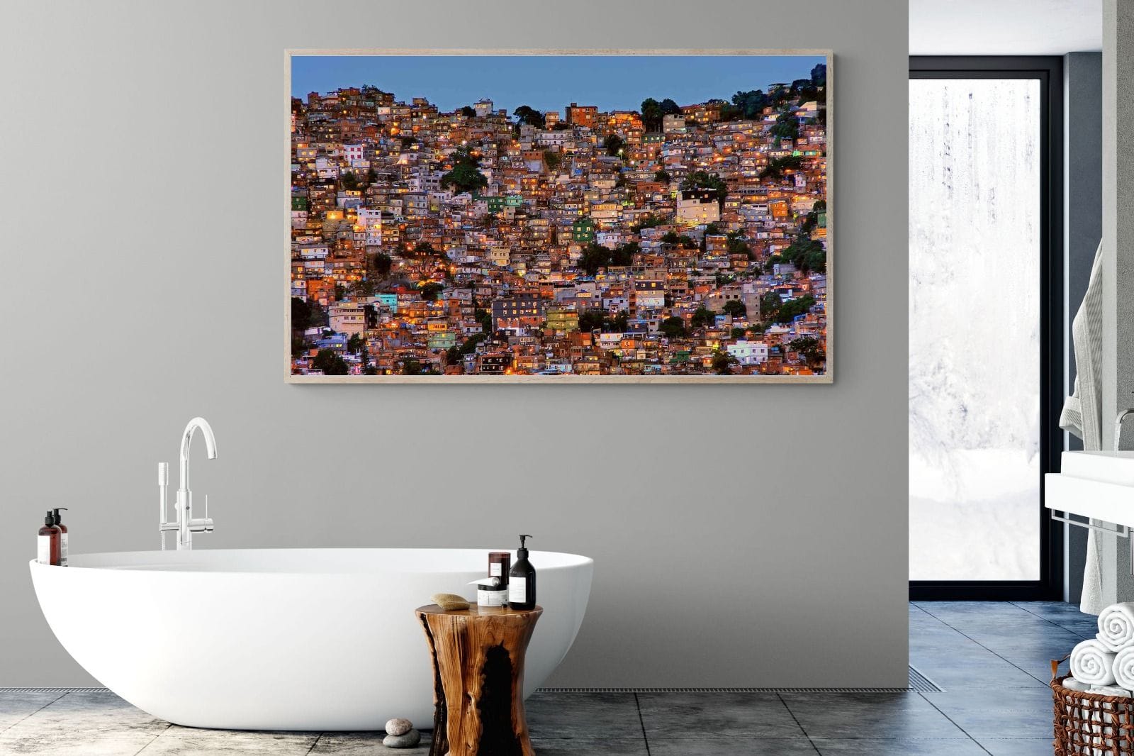 Favela da Rocinha-Wall_Art-180 x 110cm-Mounted Canvas-Wood-Pixalot