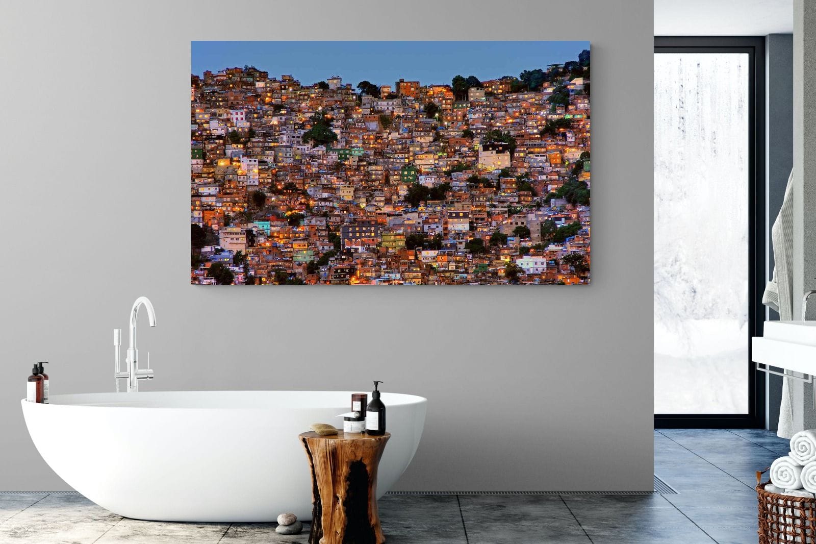 Favela da Rocinha-Wall_Art-180 x 110cm-Mounted Canvas-No Frame-Pixalot