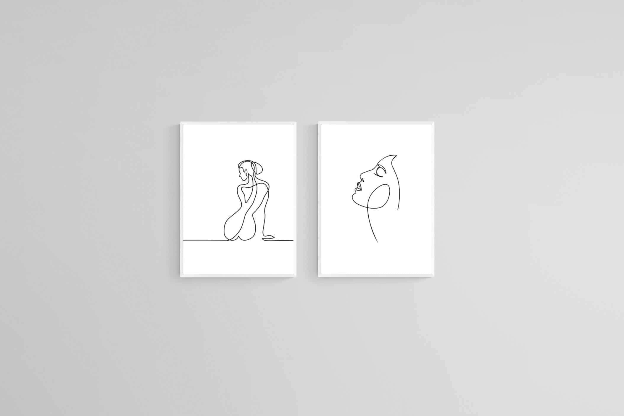 Female Form Set-Wall_Art-60 x 80cm (x2)-Framed Print-White-Pixalot