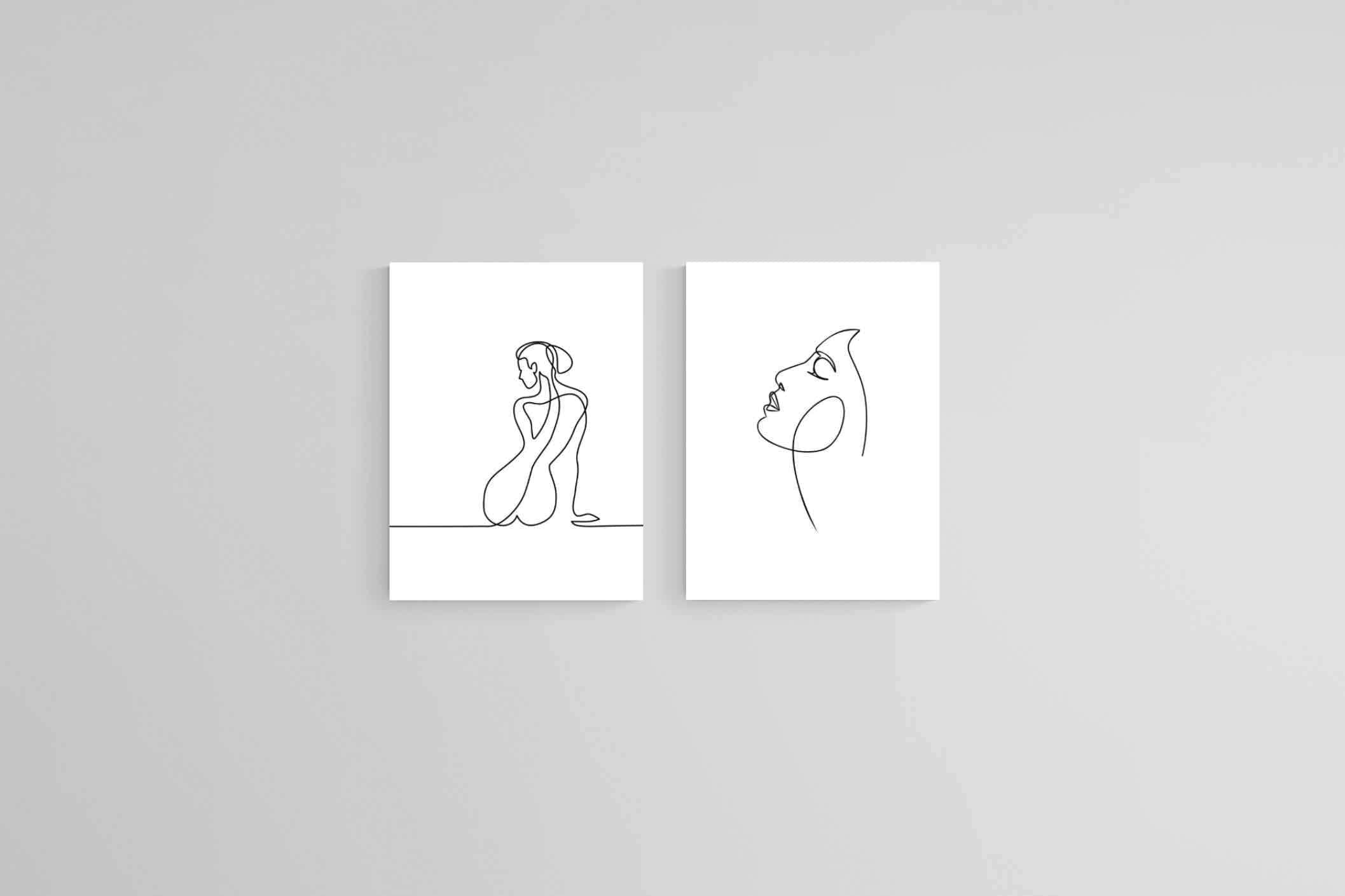 Female Form Set-Wall_Art-60 x 80cm (x2)-Mounted Canvas-No Frame-Pixalot