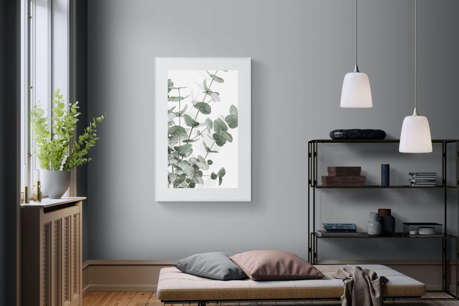 Flourishing Eucalyptus-Wall_Art-100 x 150cm-Framed Print-White-Pixalot
