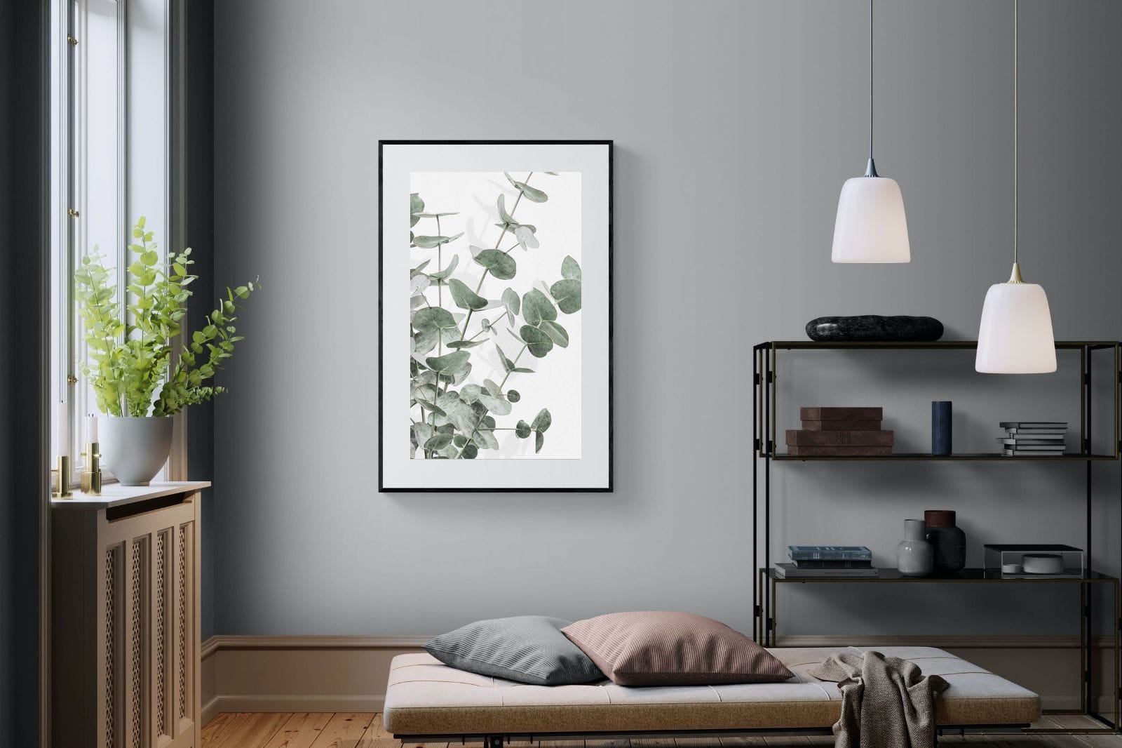 Flourishing Eucalyptus-Wall_Art-100 x 150cm-Framed Print-Black-Pixalot