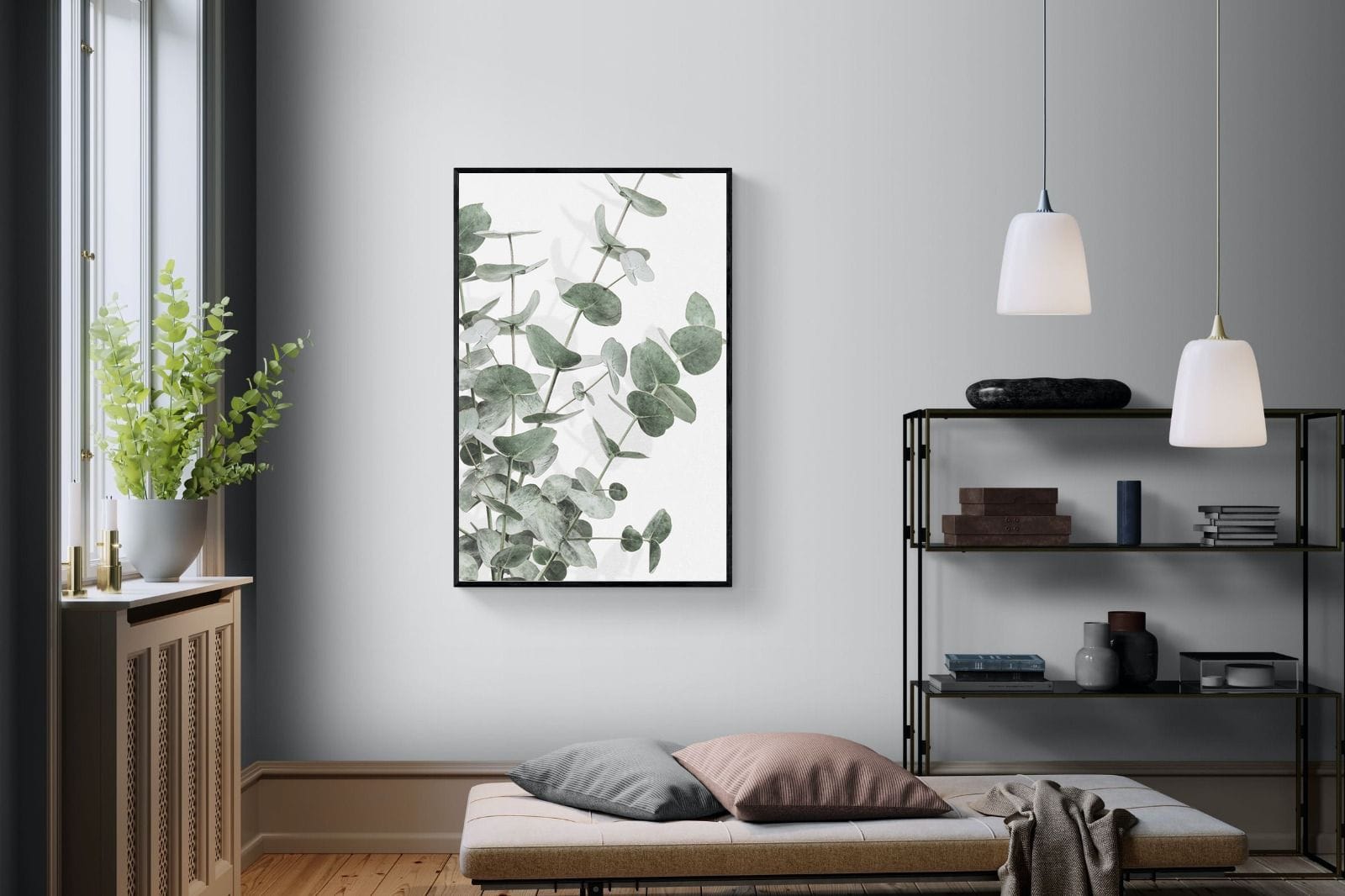Flourishing Eucalyptus-Wall_Art-100 x 150cm-Mounted Canvas-Black-Pixalot