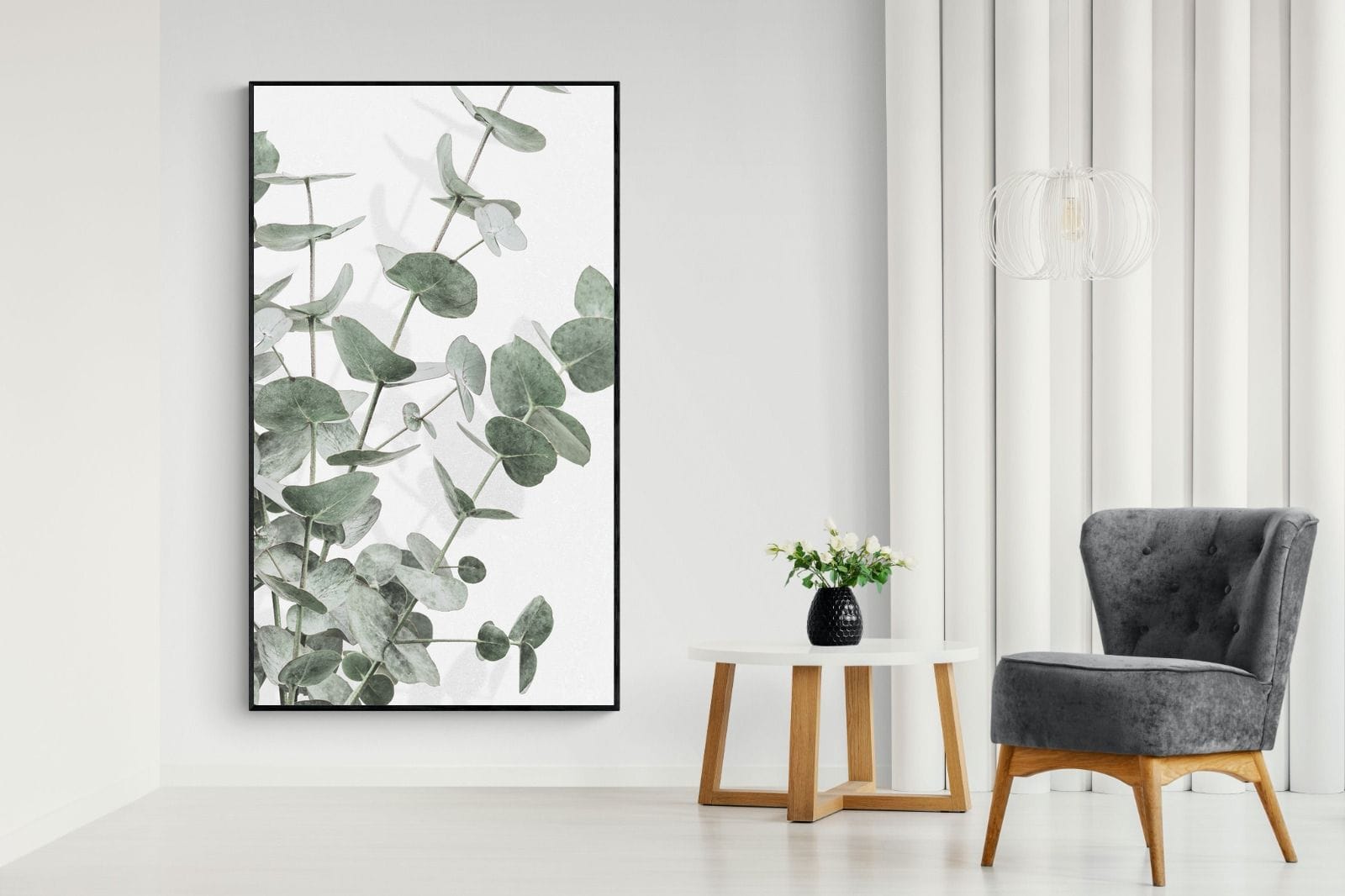 Flourishing Eucalyptus-Wall_Art-130 x 220cm-Mounted Canvas-Black-Pixalot