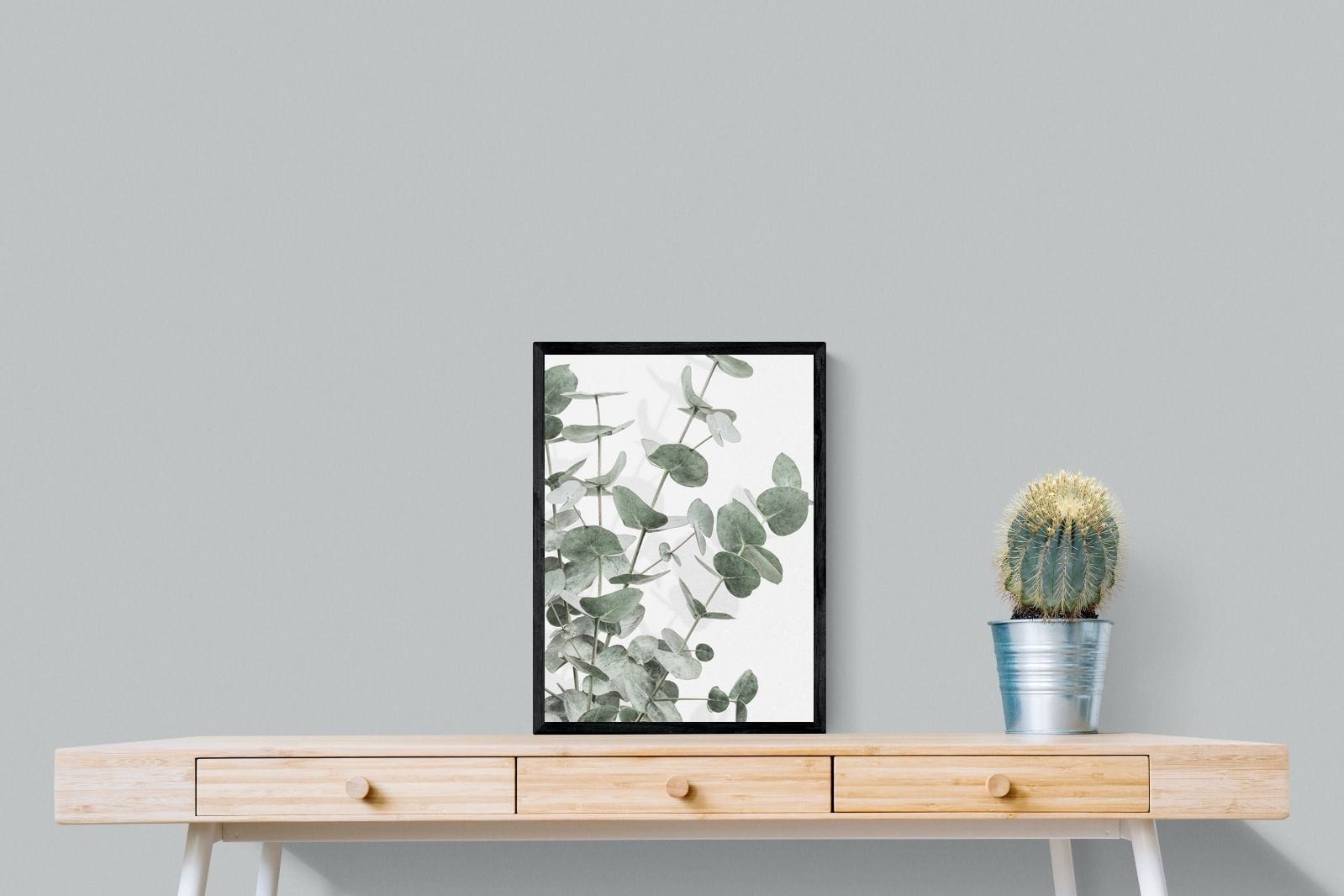 Flourishing Eucalyptus-Wall_Art-45 x 60cm-Mounted Canvas-Black-Pixalot