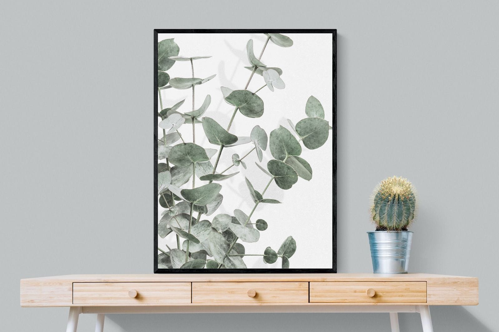 Flourishing Eucalyptus-Wall_Art-75 x 100cm-Mounted Canvas-Black-Pixalot