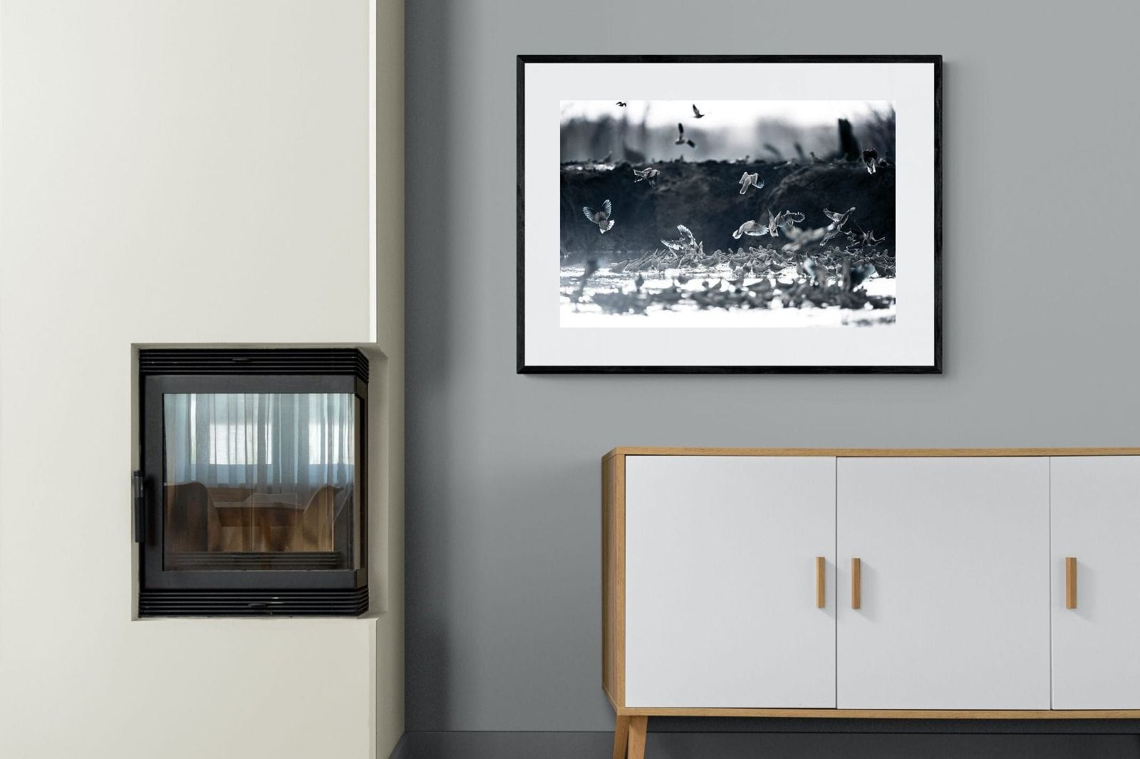 Fluttering Angels-Wall_Art-100 x 75cm-Framed Print-Black-Pixalot