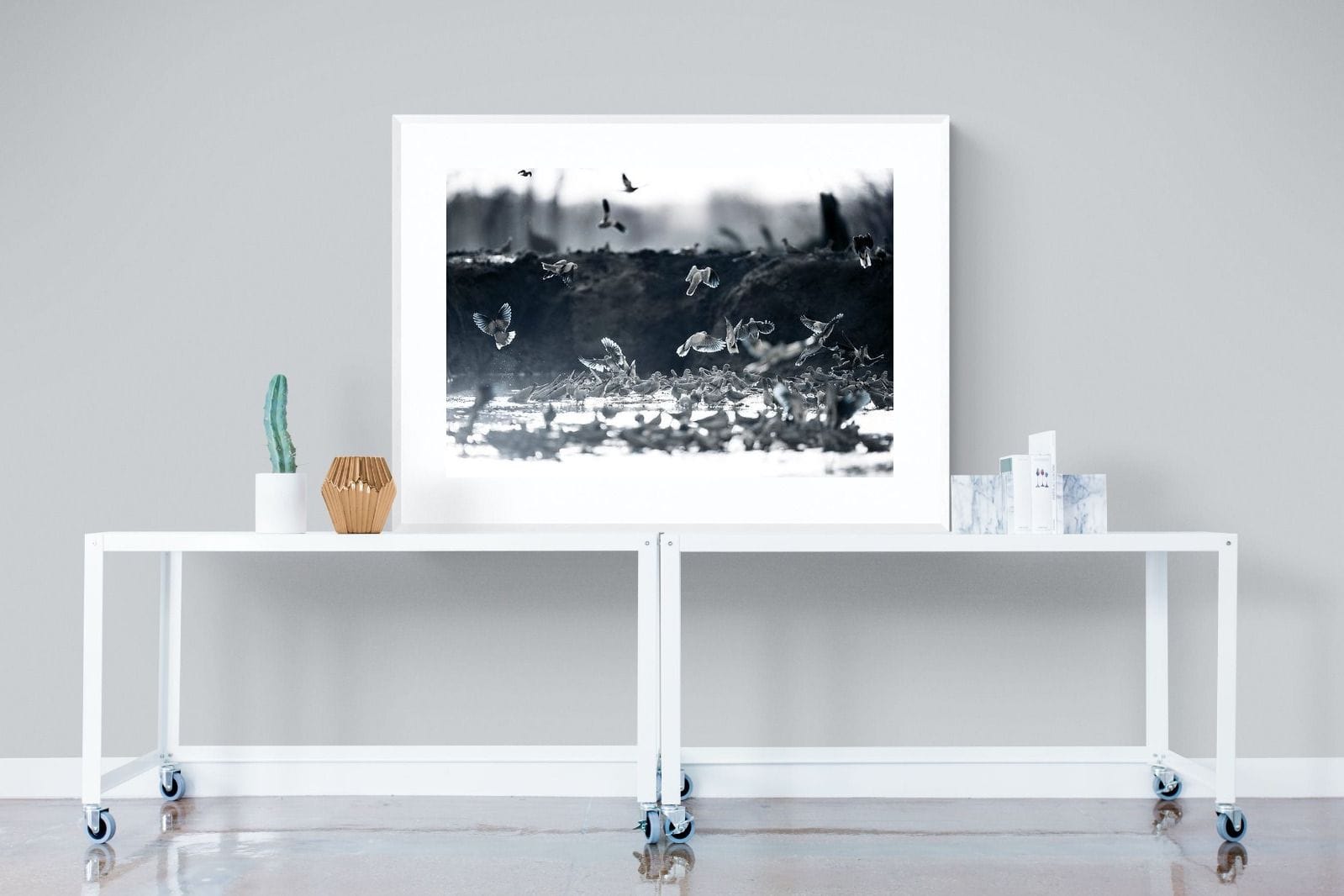 Fluttering Angels-Wall_Art-120 x 90cm-Framed Print-White-Pixalot