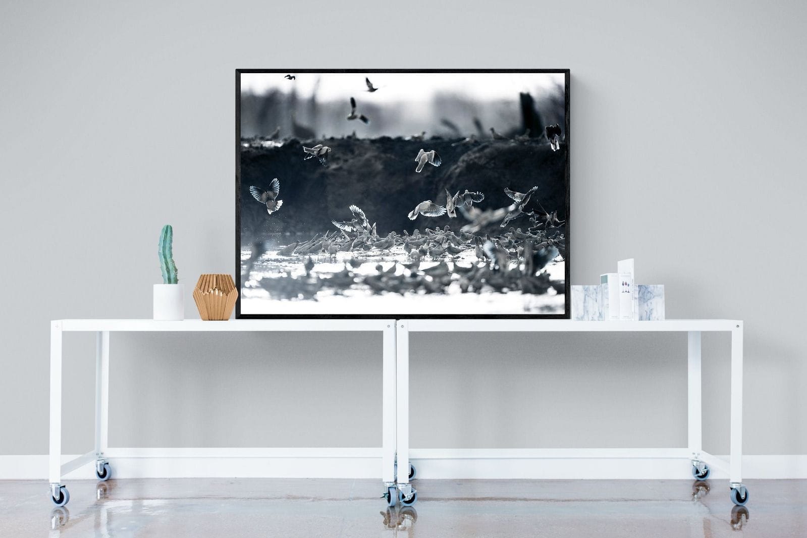 Fluttering Angels-Wall_Art-120 x 90cm-Mounted Canvas-Black-Pixalot