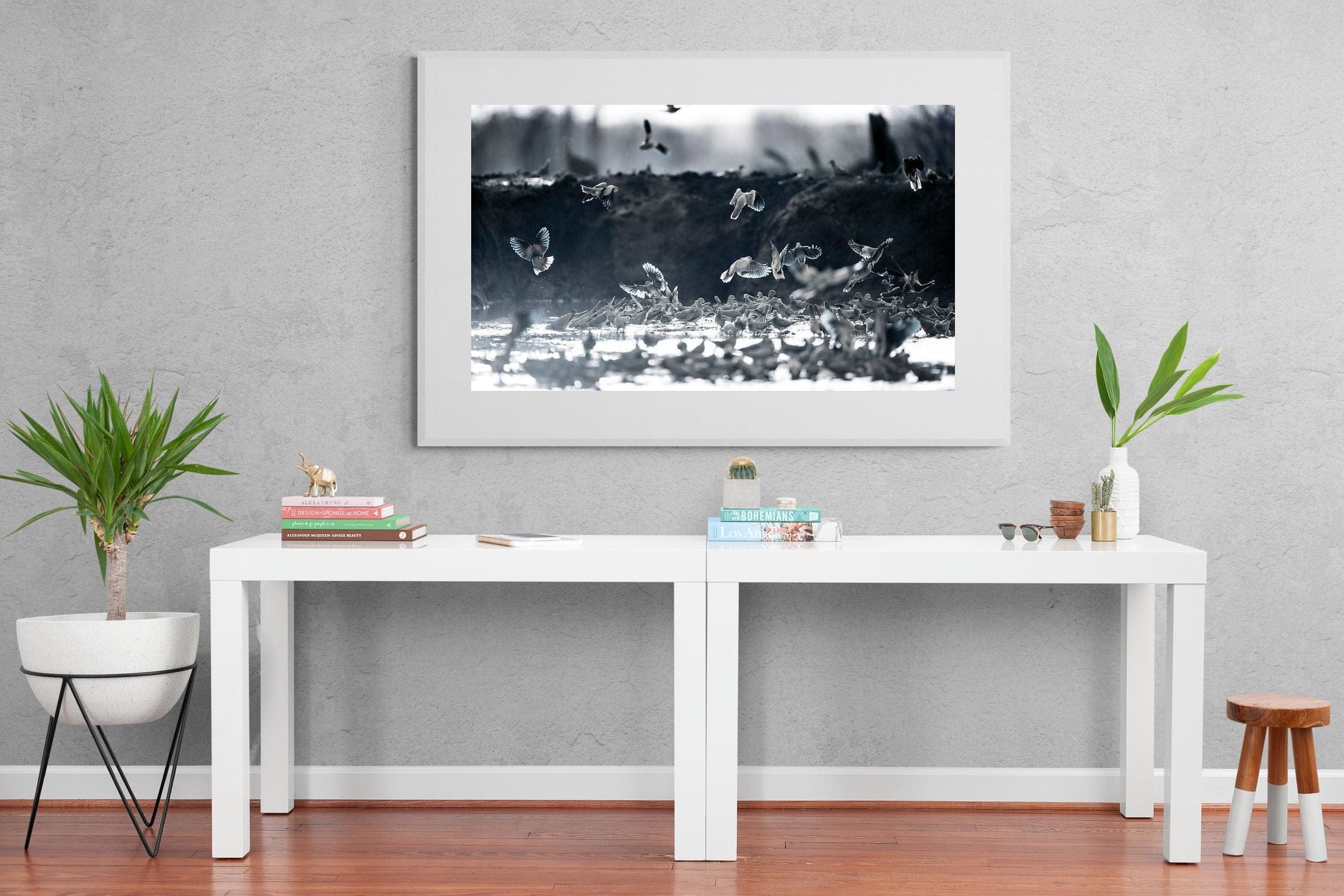 Fluttering Angels-Wall_Art-150 x 100cm-Framed Print-White-Pixalot