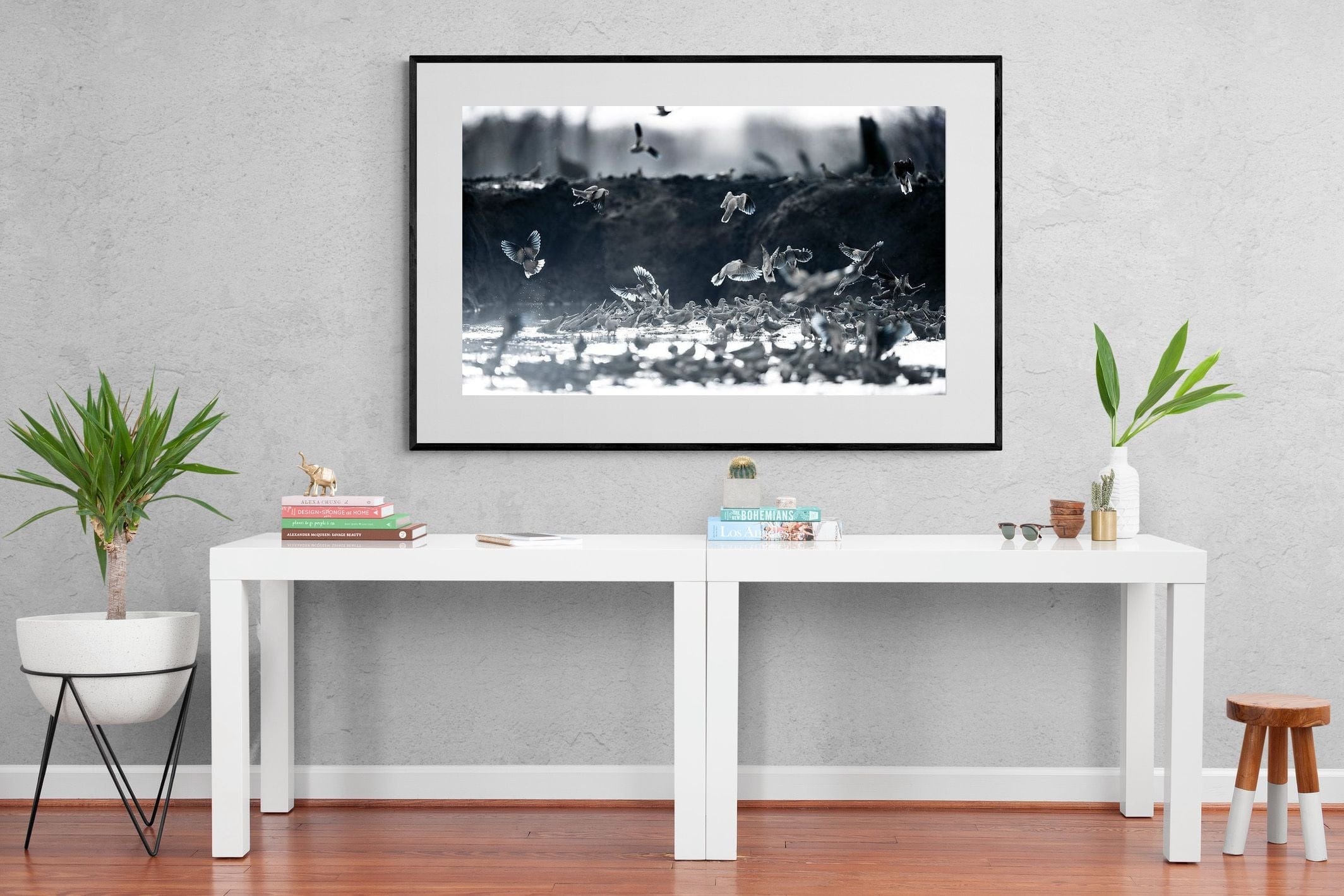 Fluttering Angels-Wall_Art-150 x 100cm-Framed Print-Black-Pixalot
