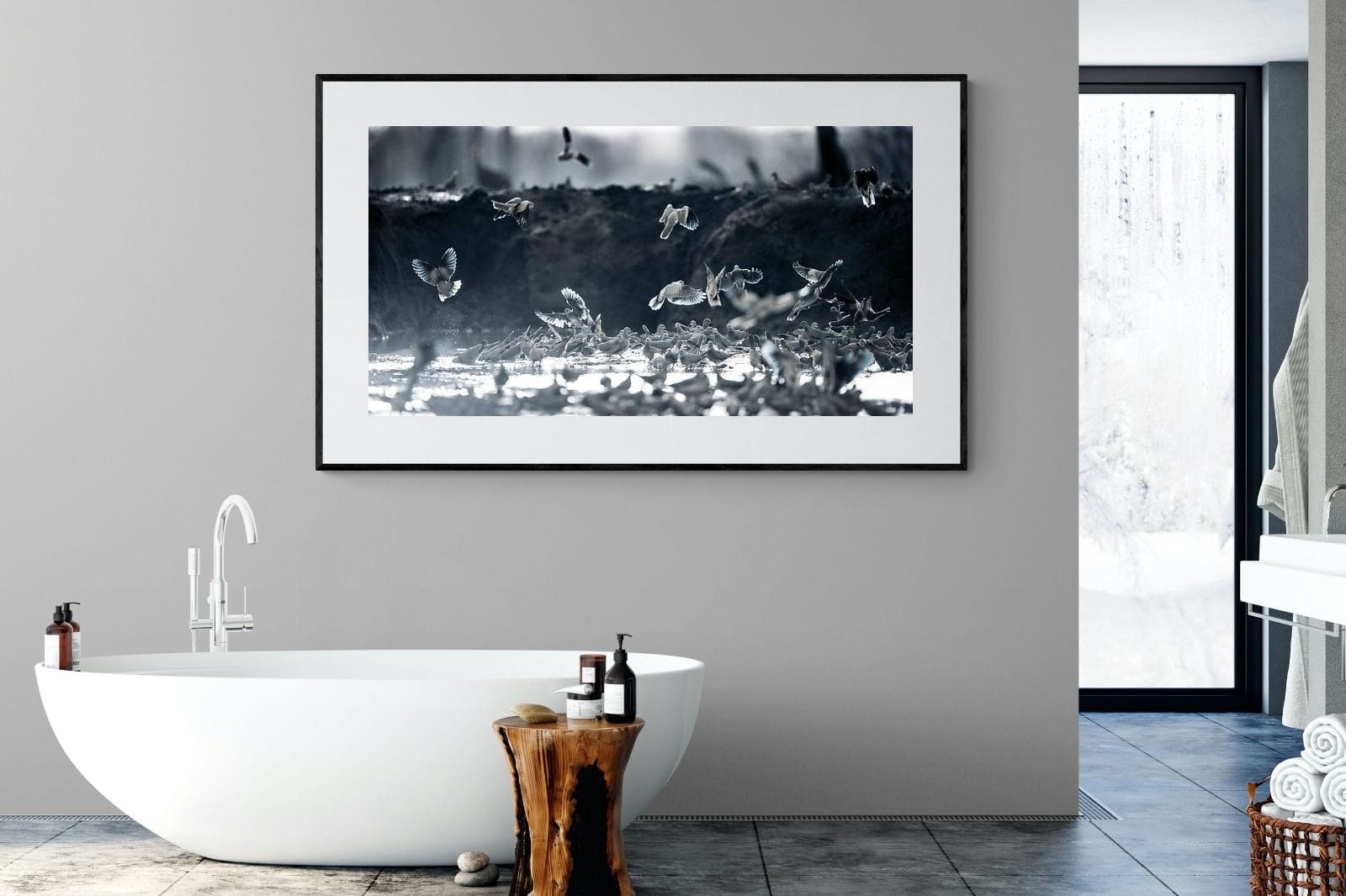 Fluttering Angels-Wall_Art-180 x 110cm-Framed Print-Black-Pixalot