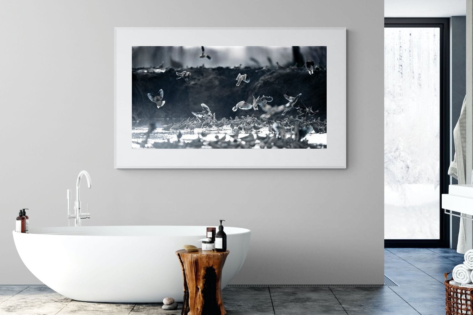 Fluttering Angels-Wall_Art-180 x 110cm-Framed Print-White-Pixalot