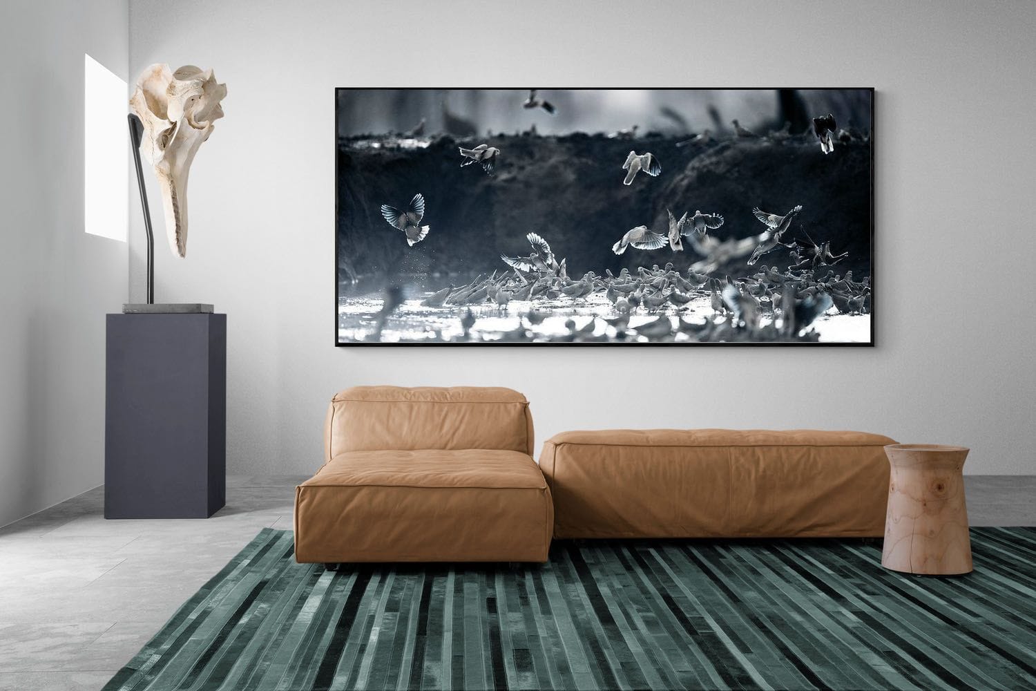 Fluttering Angels-Wall_Art-275 x 130cm-Mounted Canvas-Black-Pixalot