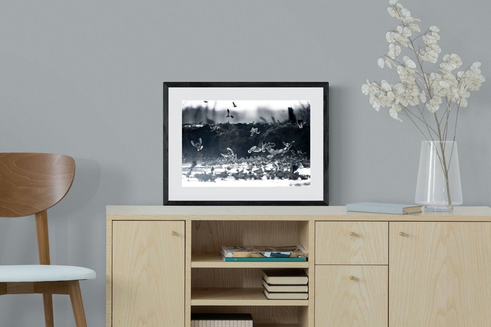Fluttering Angels-Wall_Art-60 x 45cm-Framed Print-Black-Pixalot