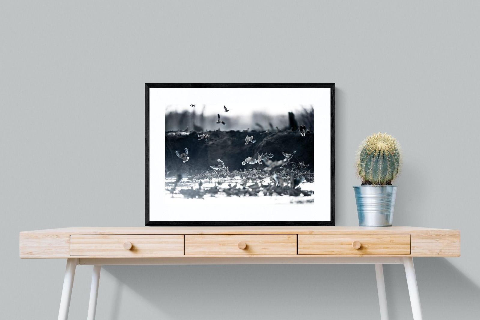 Fluttering Angels-Wall_Art-80 x 60cm-Framed Print-Black-Pixalot