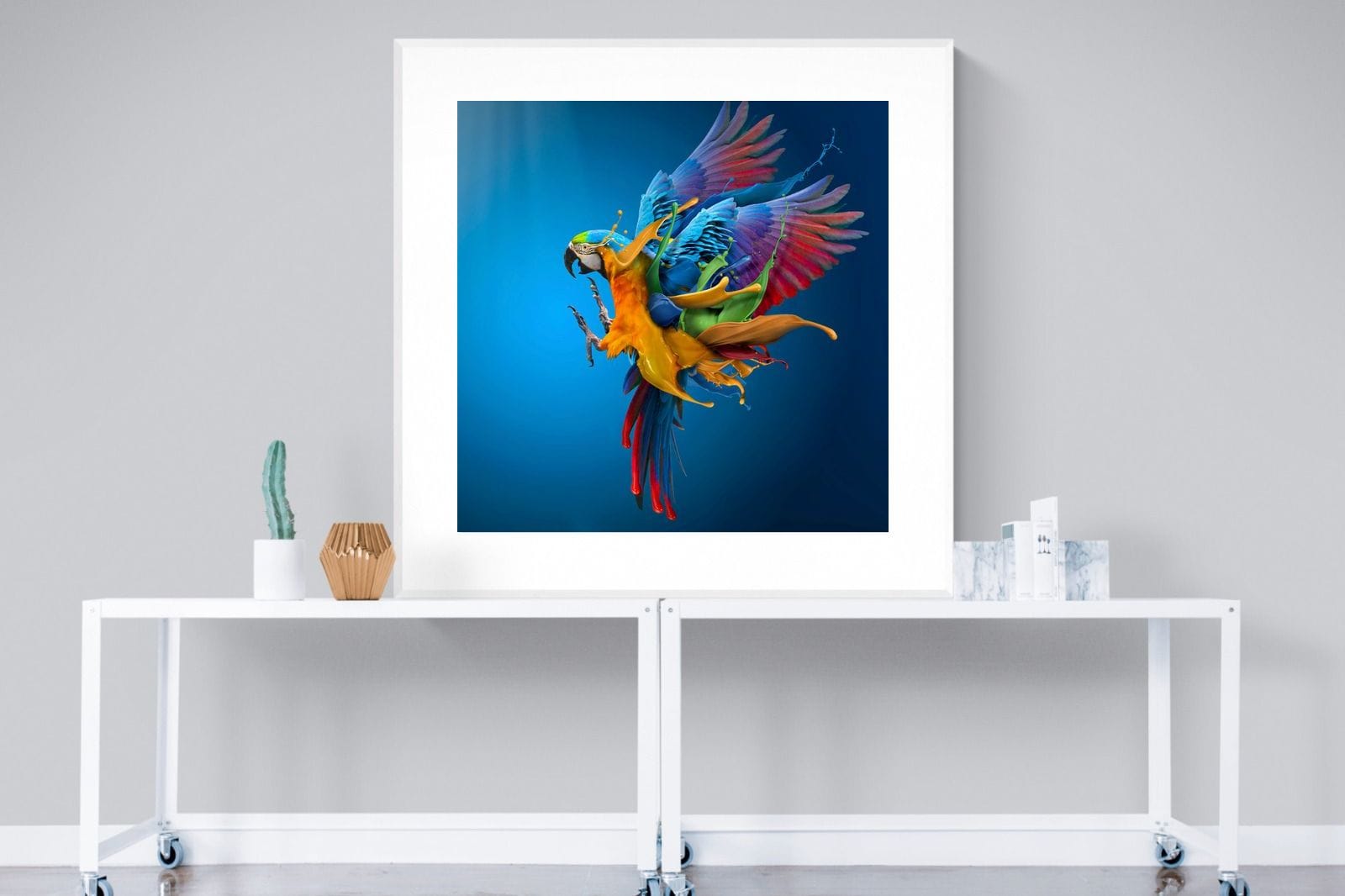 Flying Colours-Wall_Art-120 x 120cm-Framed Print-White-Pixalot