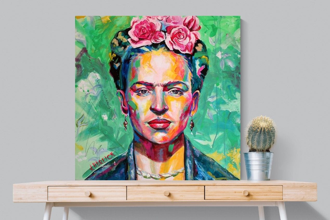 Frida Homage-Wall_Art-100 x 100cm-Mounted Canvas-No Frame-Pixalot