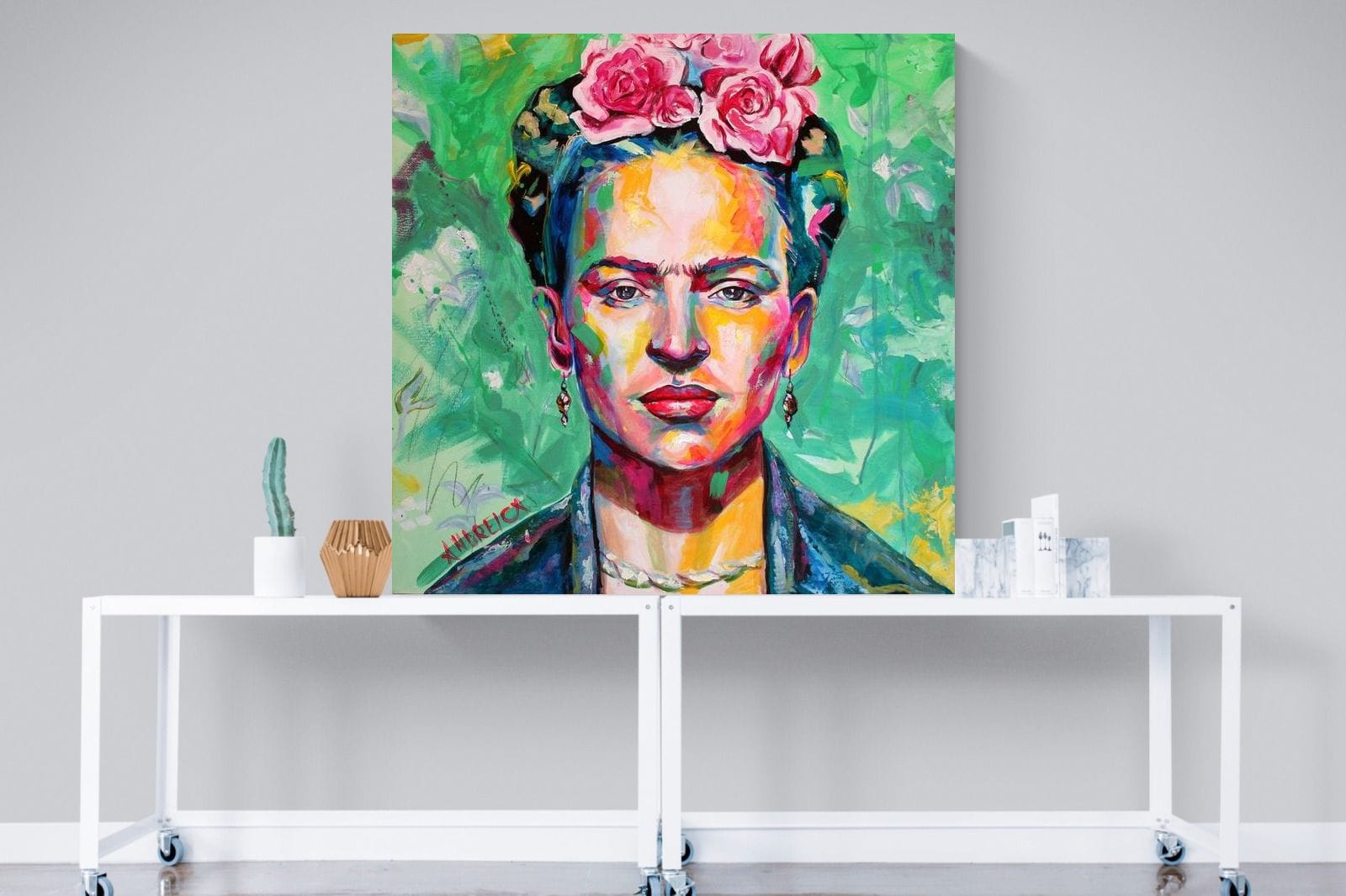 Frida Homage-Wall_Art-120 x 120cm-Mounted Canvas-No Frame-Pixalot