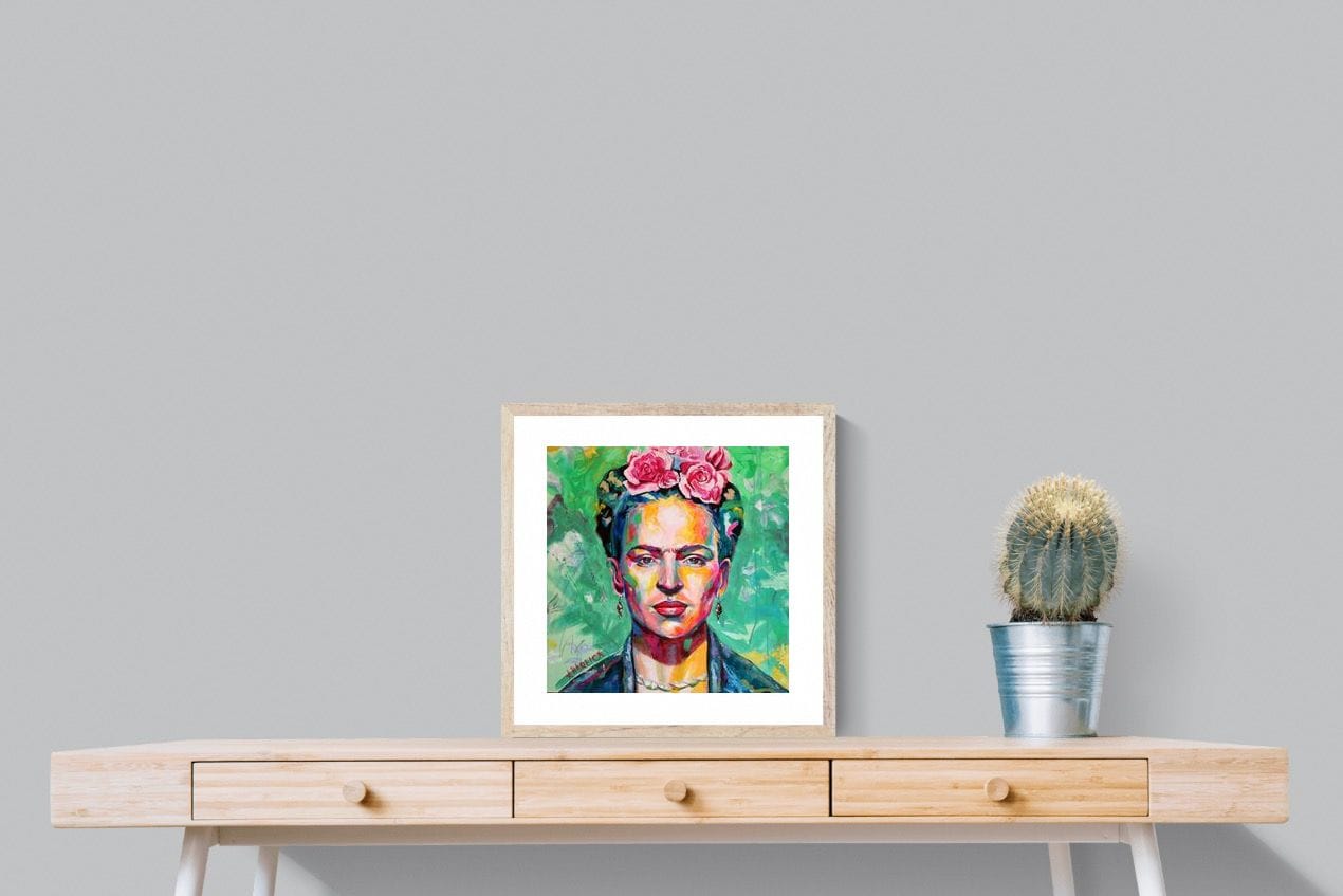 Frida Homage-Wall_Art-50 x 50cm-Framed Print-Wood-Pixalot