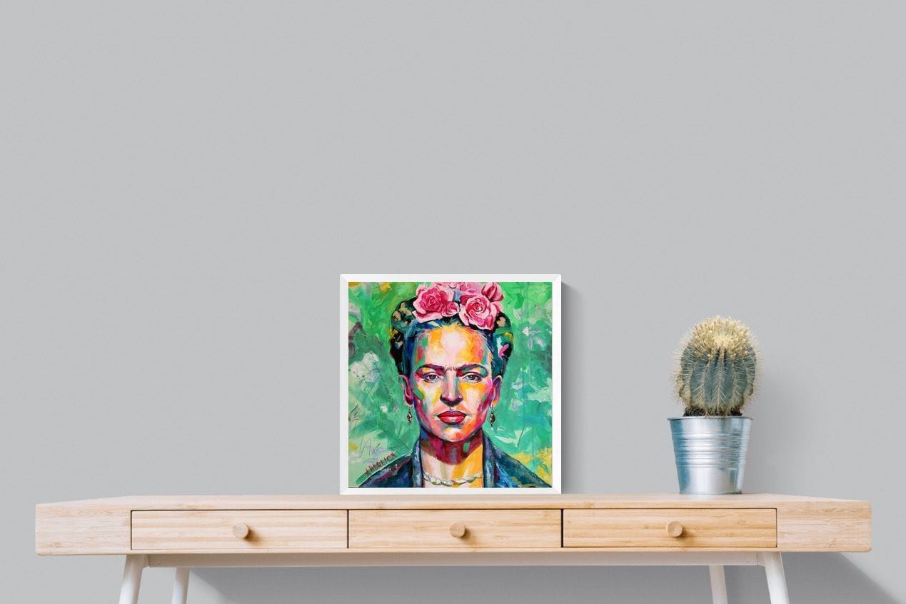 Frida Homage-Wall_Art-50 x 50cm-Mounted Canvas-White-Pixalot