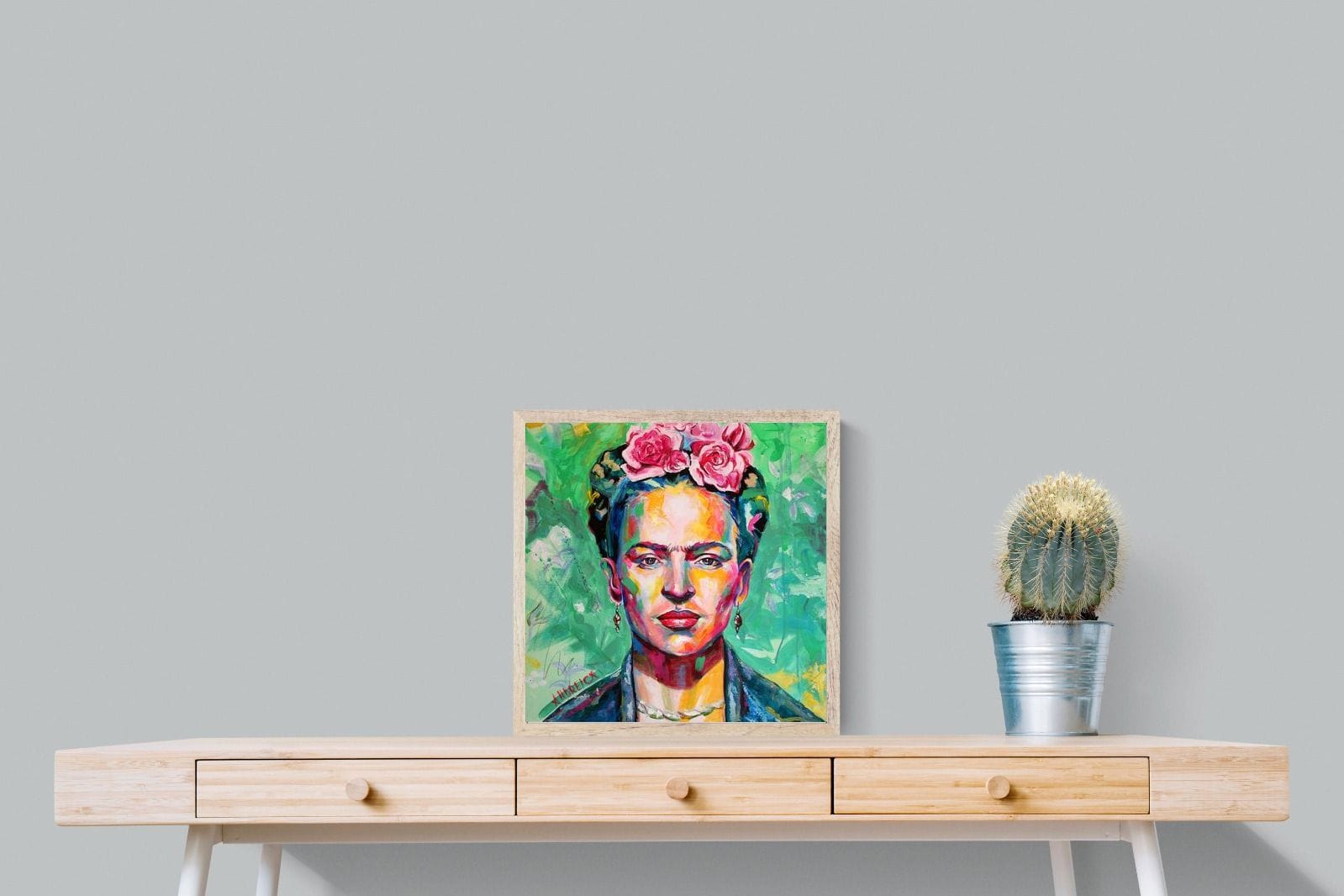 Frida Homage-Wall_Art-50 x 50cm-Mounted Canvas-Wood-Pixalot