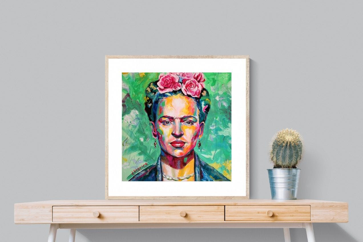 Frida Homage-Wall_Art-80 x 80cm-Framed Print-Wood-Pixalot