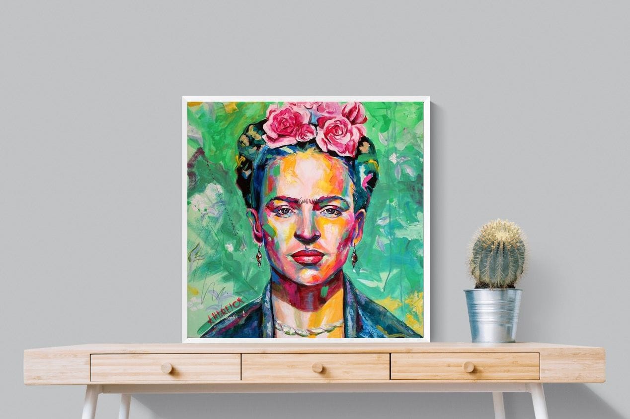 Frida Homage-Wall_Art-80 x 80cm-Mounted Canvas-White-Pixalot