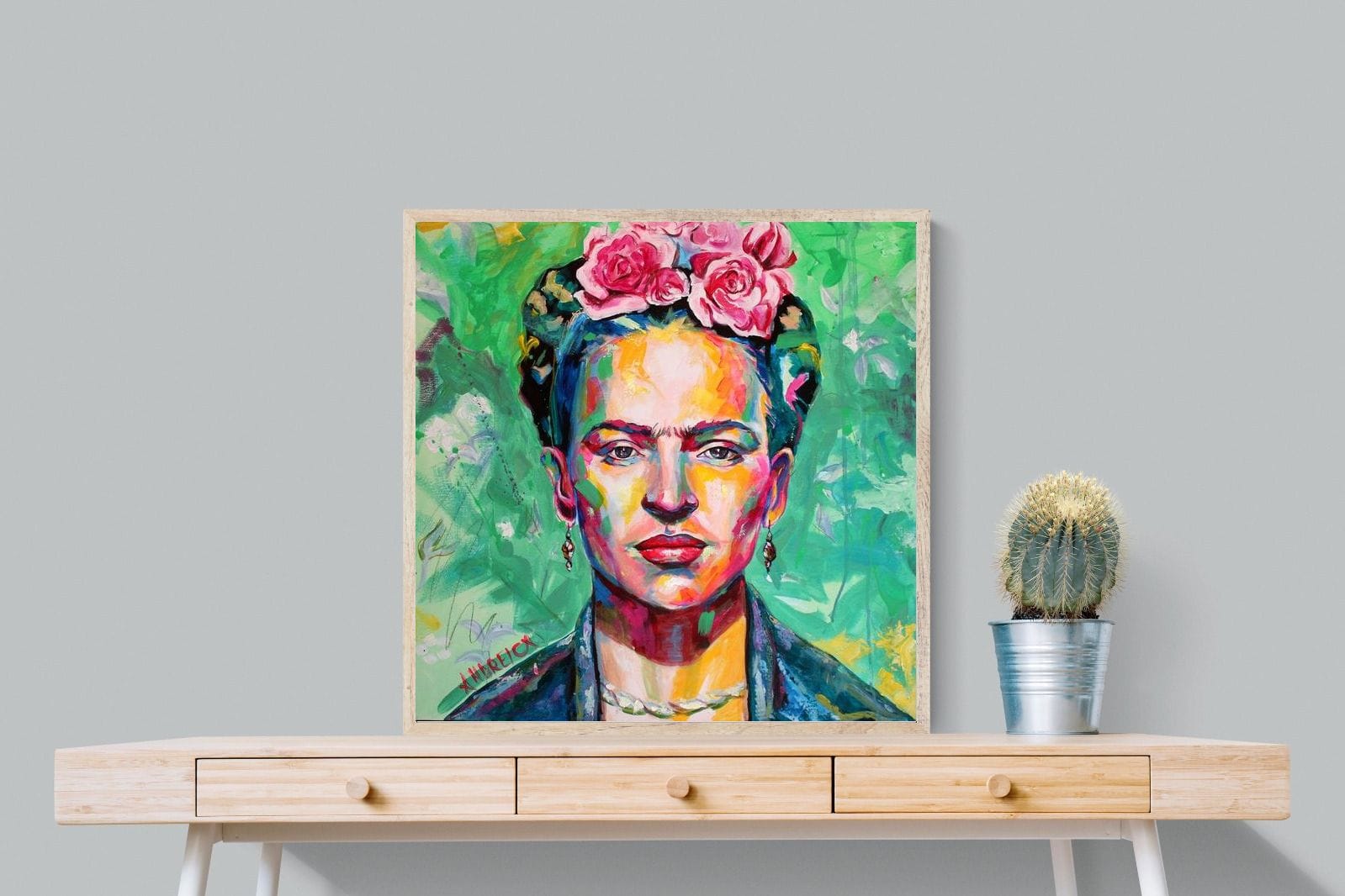 Frida Homage-Wall_Art-80 x 80cm-Mounted Canvas-Wood-Pixalot