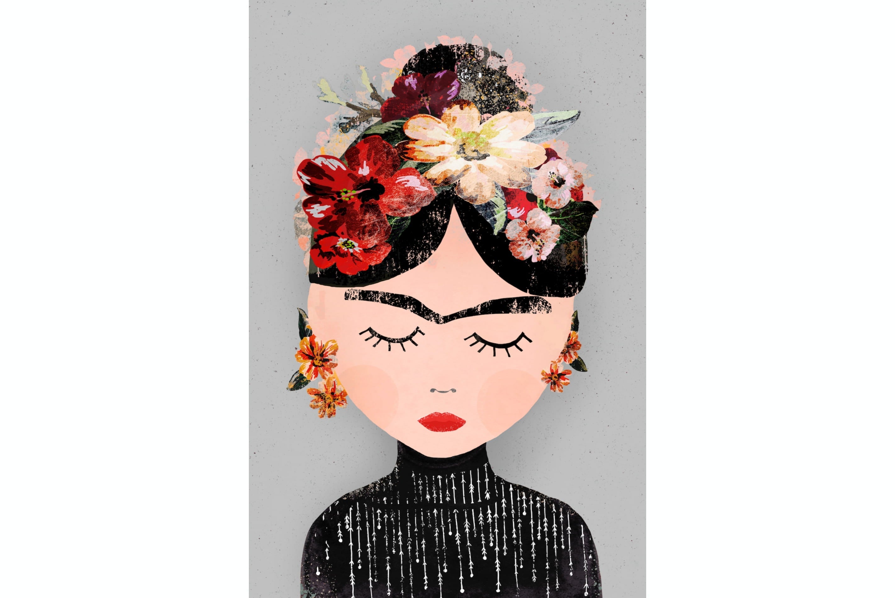 Frida in Black-Wall_Art-Pixalot