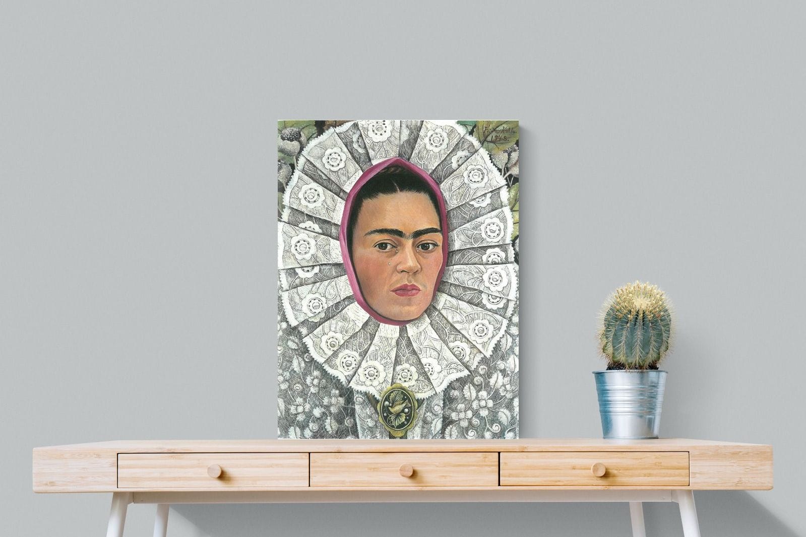 Frida Self-Portrait with Medallion-Wall_Art-60 x 80cm-Mounted Canvas-No Frame-Pixalot