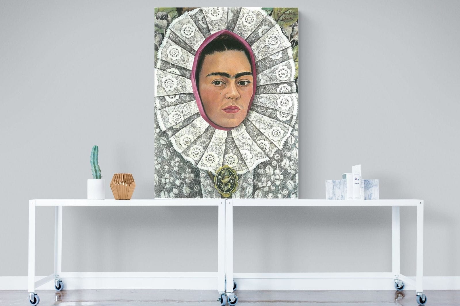 Frida Self-Portrait with Medallion-Wall_Art-90 x 120cm-Mounted Canvas-No Frame-Pixalot