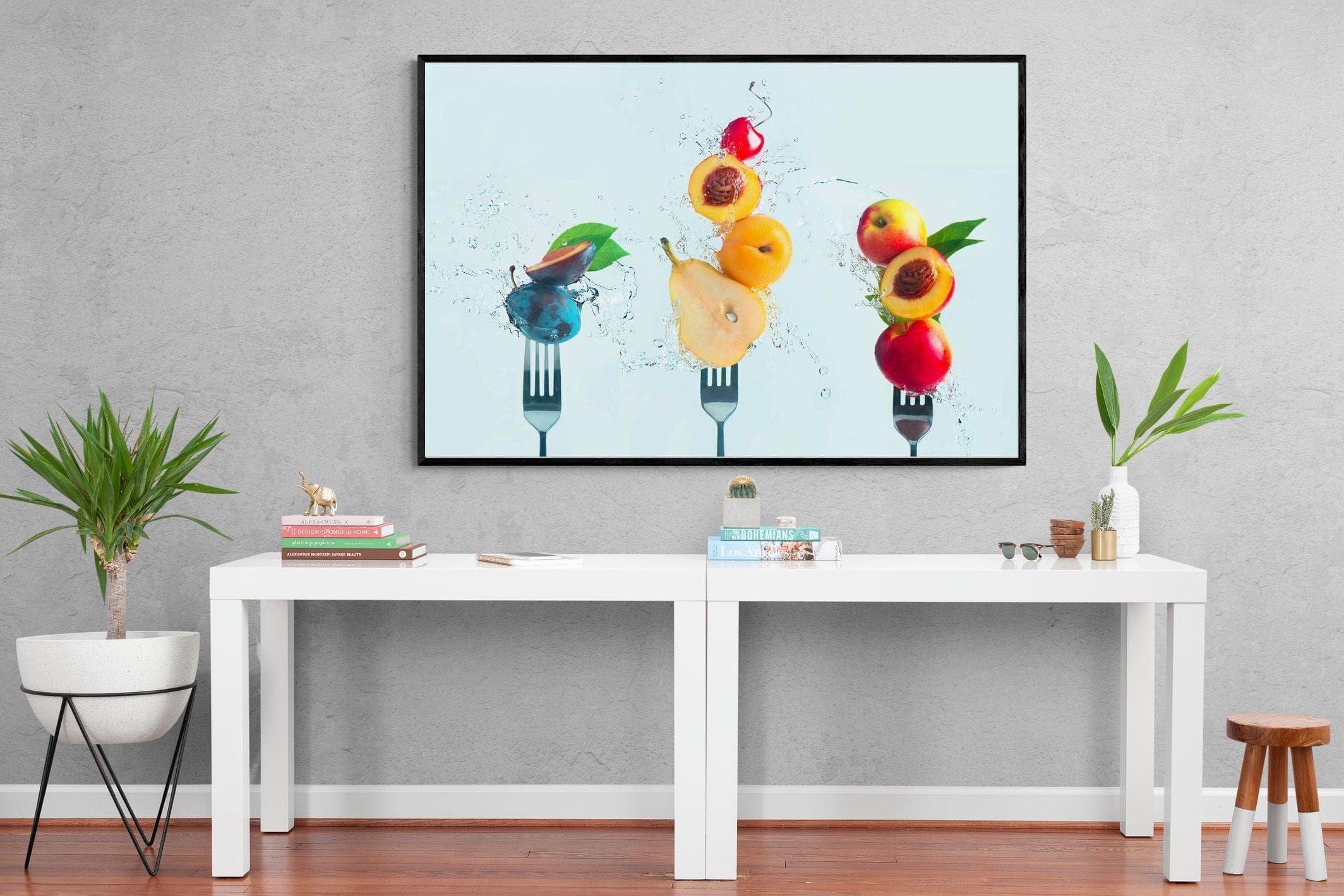 Fruit Salad-Wall_Art-150 x 100cm-Mounted Canvas-Black-Pixalot