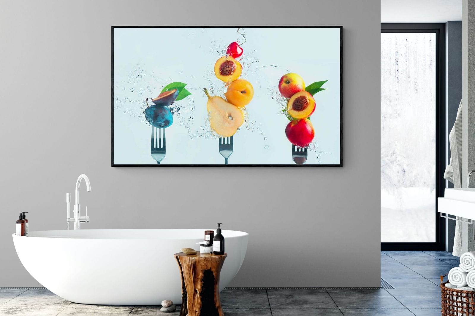 Fruit Salad-Wall_Art-180 x 110cm-Mounted Canvas-Black-Pixalot