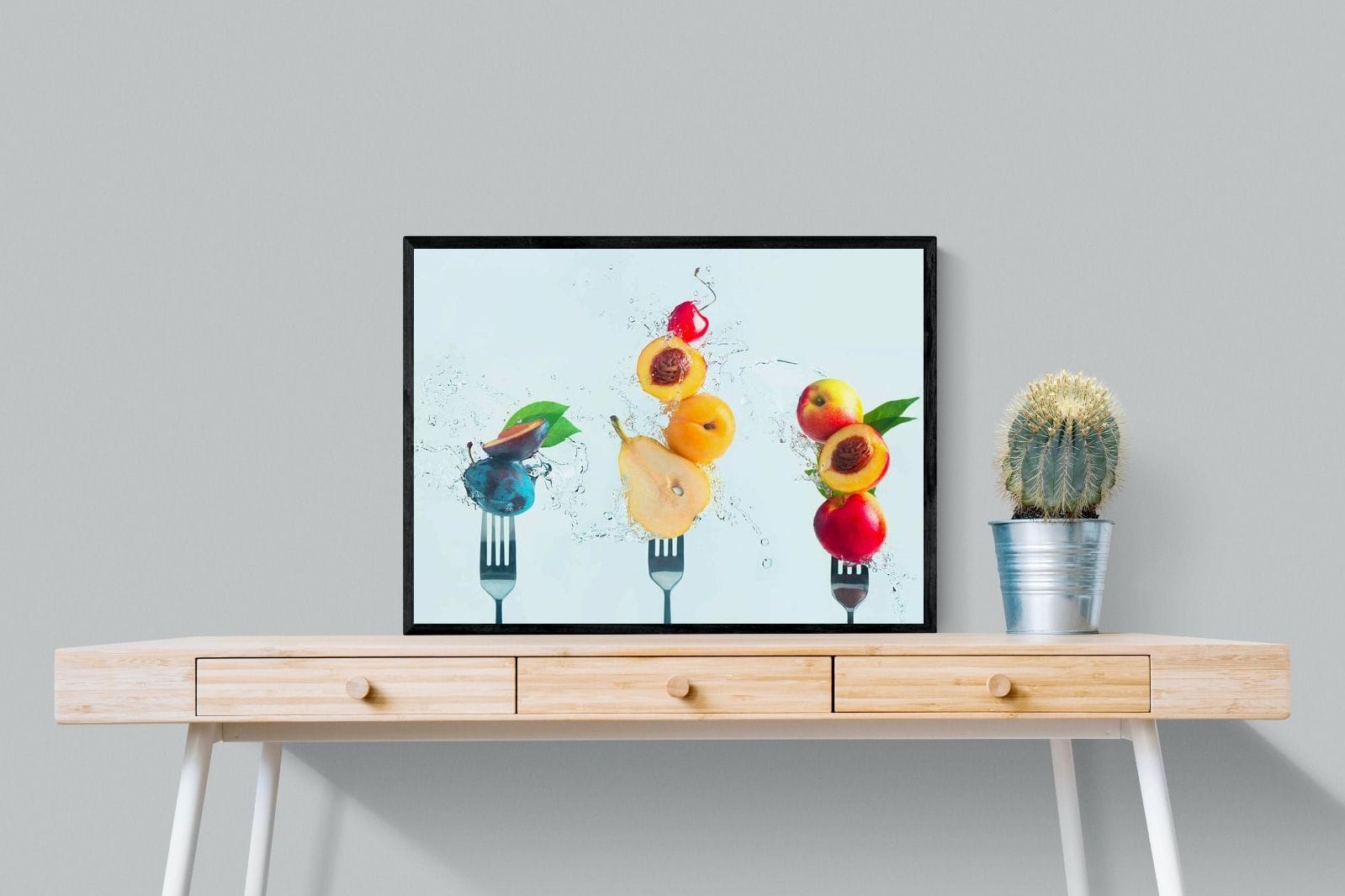 Fruit Salad-Wall_Art-80 x 60cm-Mounted Canvas-Black-Pixalot