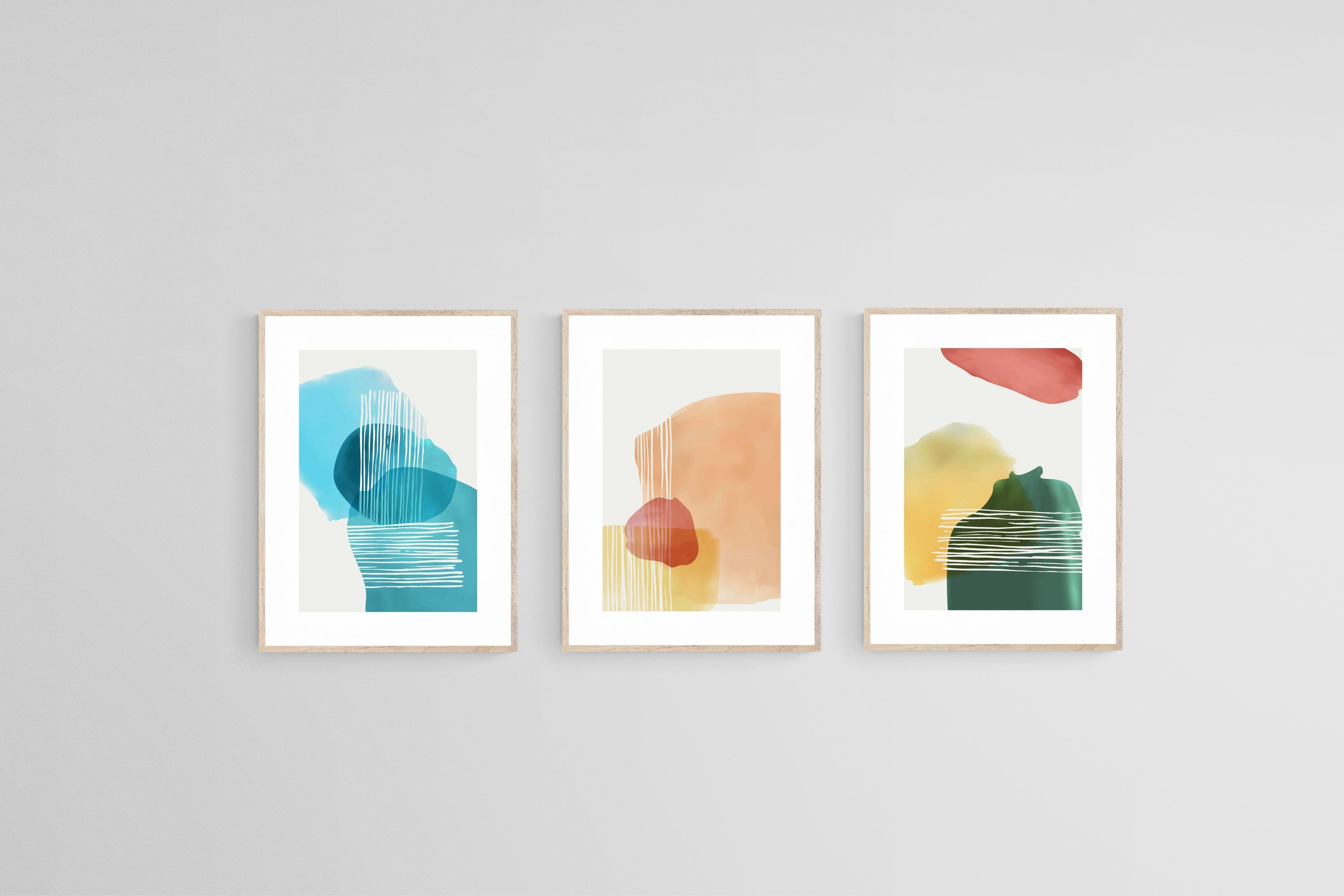 Fruity Set-Wall_Art-45 x 60cm (x3)-Framed Print-Wood-Pixalot