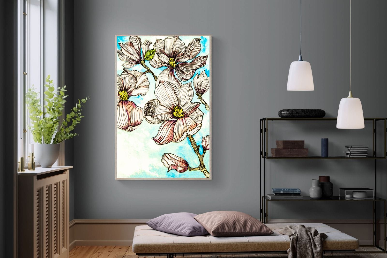Geraniums-Wall_Art-120 x 180cm-Mounted Canvas-Wood-Pixalot