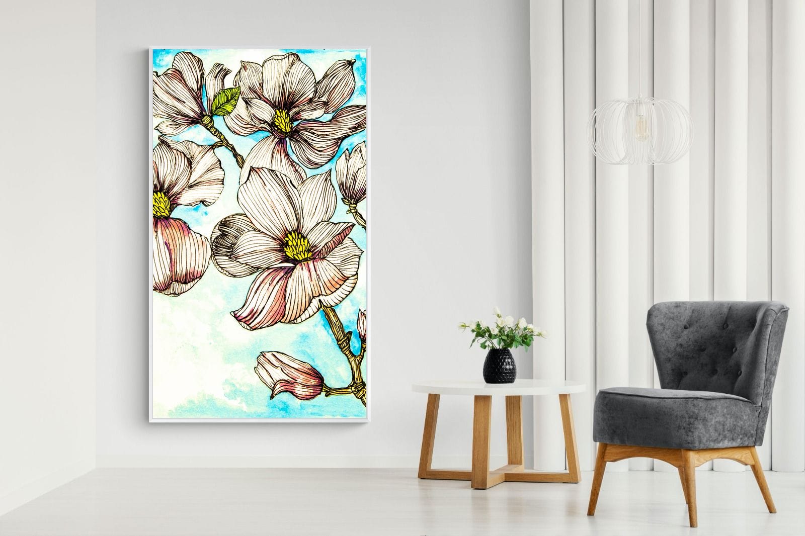 Geraniums-Wall_Art-130 x 220cm-Mounted Canvas-White-Pixalot