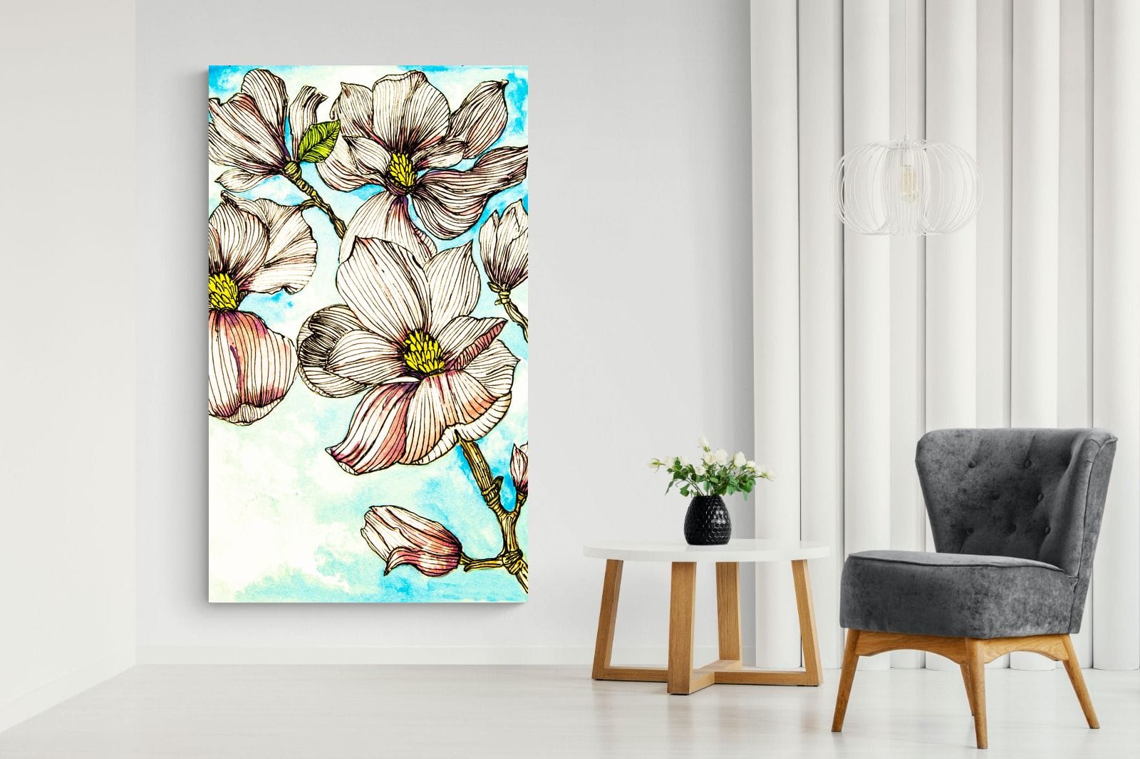 Geraniums-Wall_Art-130 x 220cm-Mounted Canvas-No Frame-Pixalot
