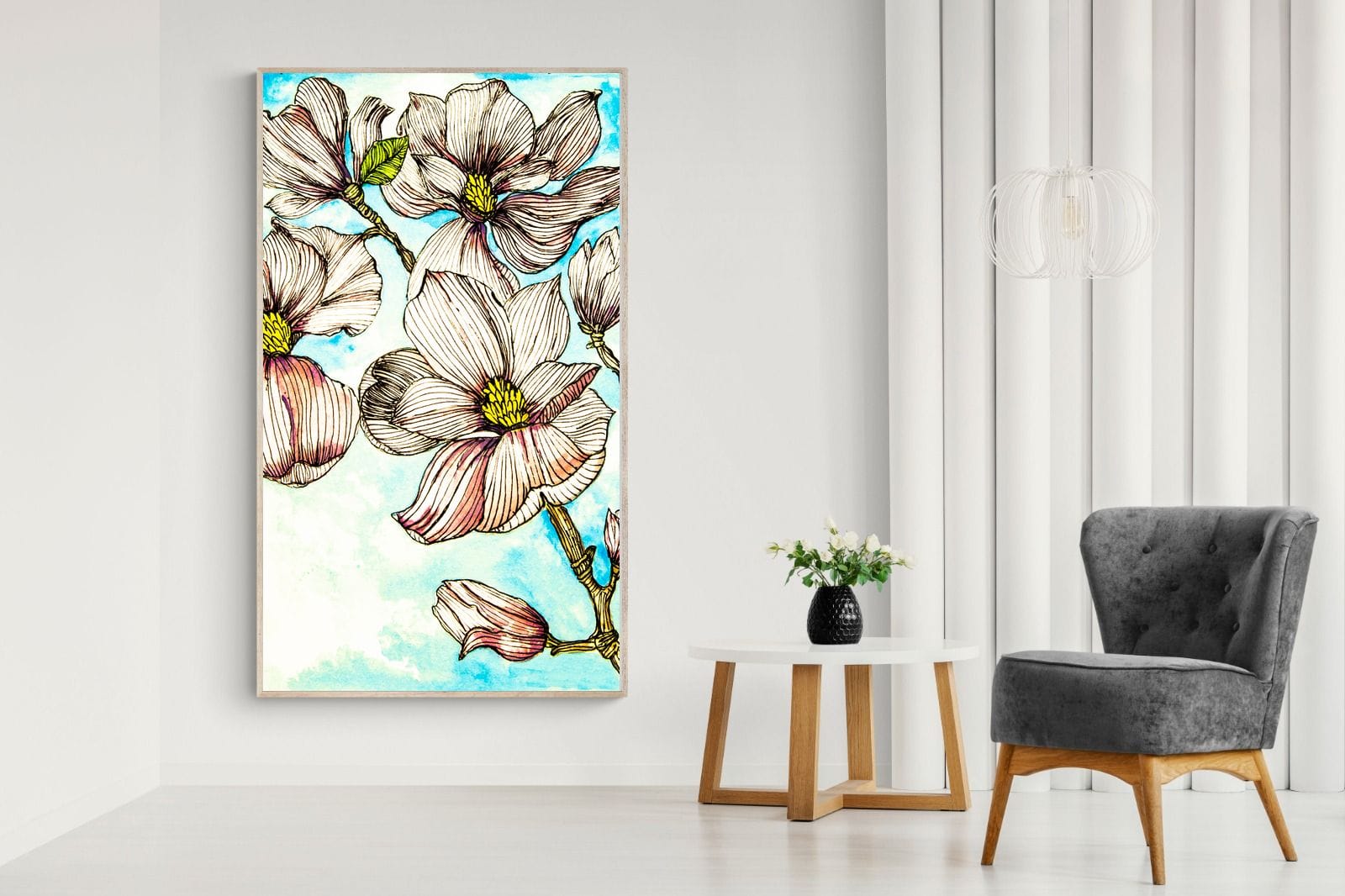 Geraniums-Wall_Art-130 x 220cm-Mounted Canvas-Wood-Pixalot