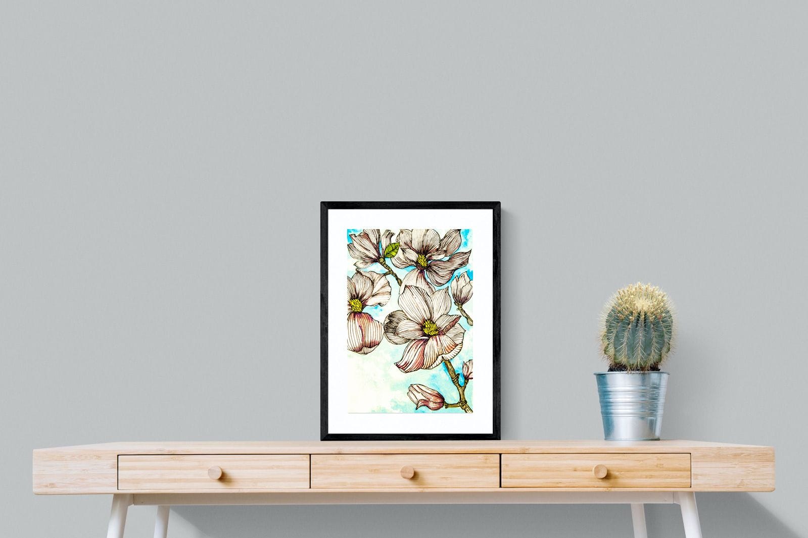 Geraniums-Wall_Art-45 x 60cm-Framed Print-Black-Pixalot