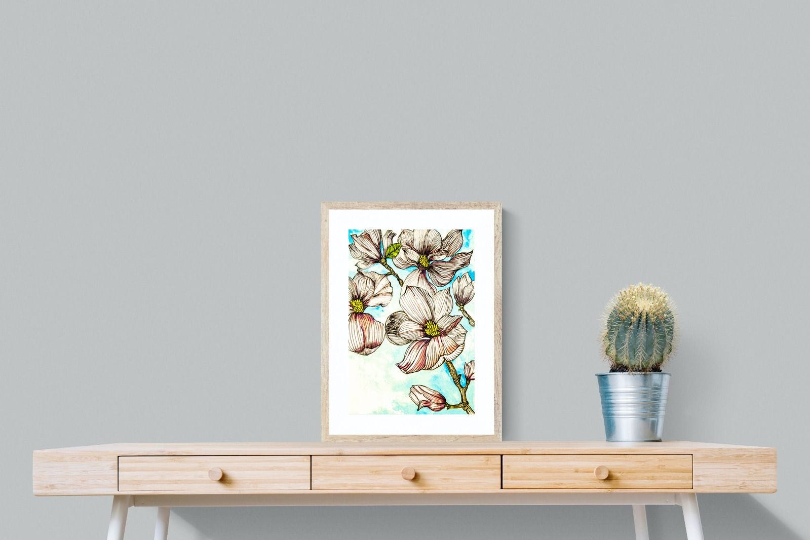 Geraniums-Wall_Art-45 x 60cm-Framed Print-Wood-Pixalot