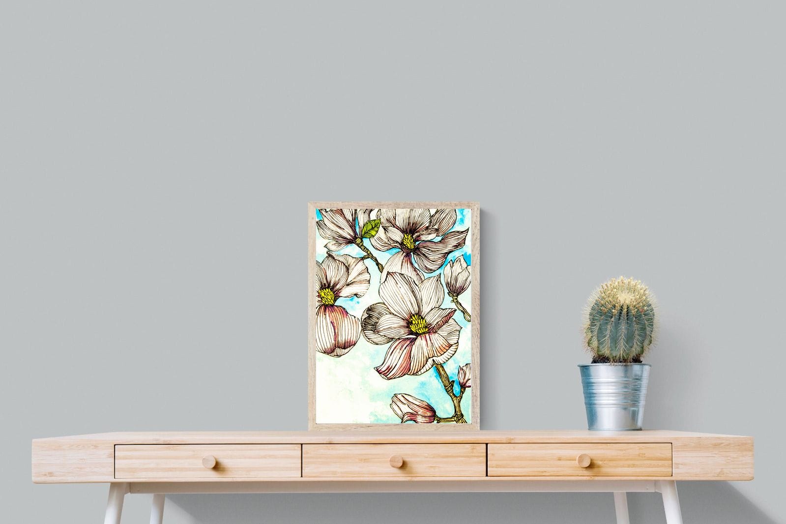 Geraniums-Wall_Art-45 x 60cm-Mounted Canvas-Wood-Pixalot