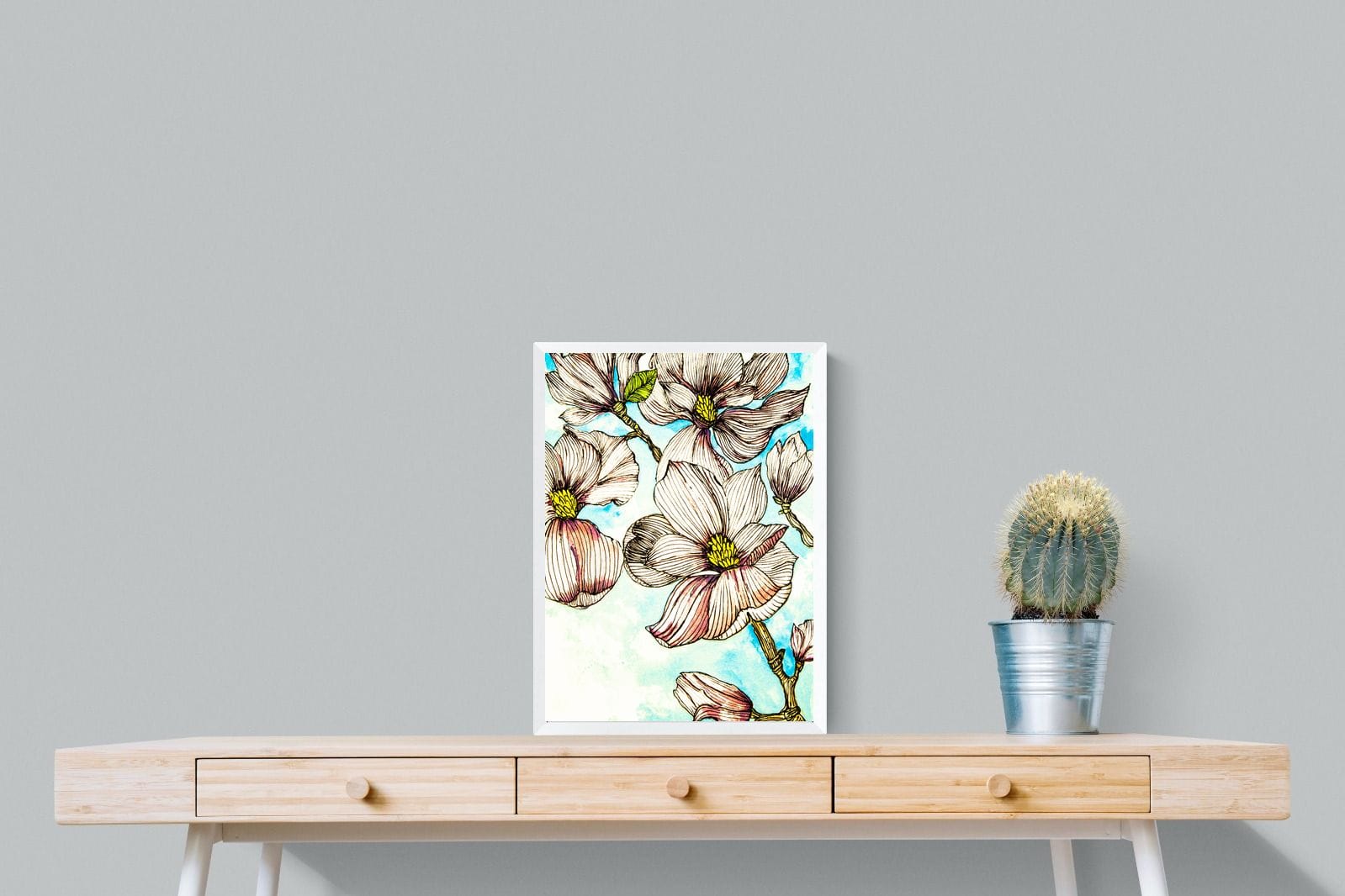Geraniums-Wall_Art-45 x 60cm-Mounted Canvas-White-Pixalot