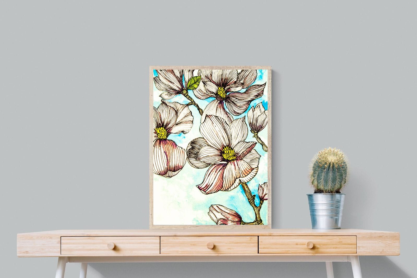 Geraniums-Wall_Art-60 x 80cm-Mounted Canvas-Wood-Pixalot