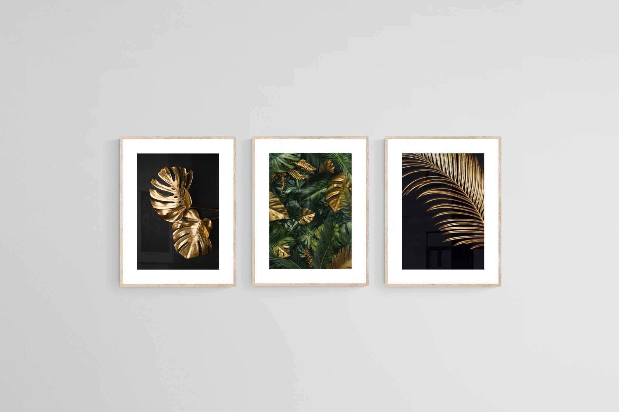 Gold Leaf Set-Wall_Art-45 x 60cm (x3)-Framed Print-Wood-Pixalot