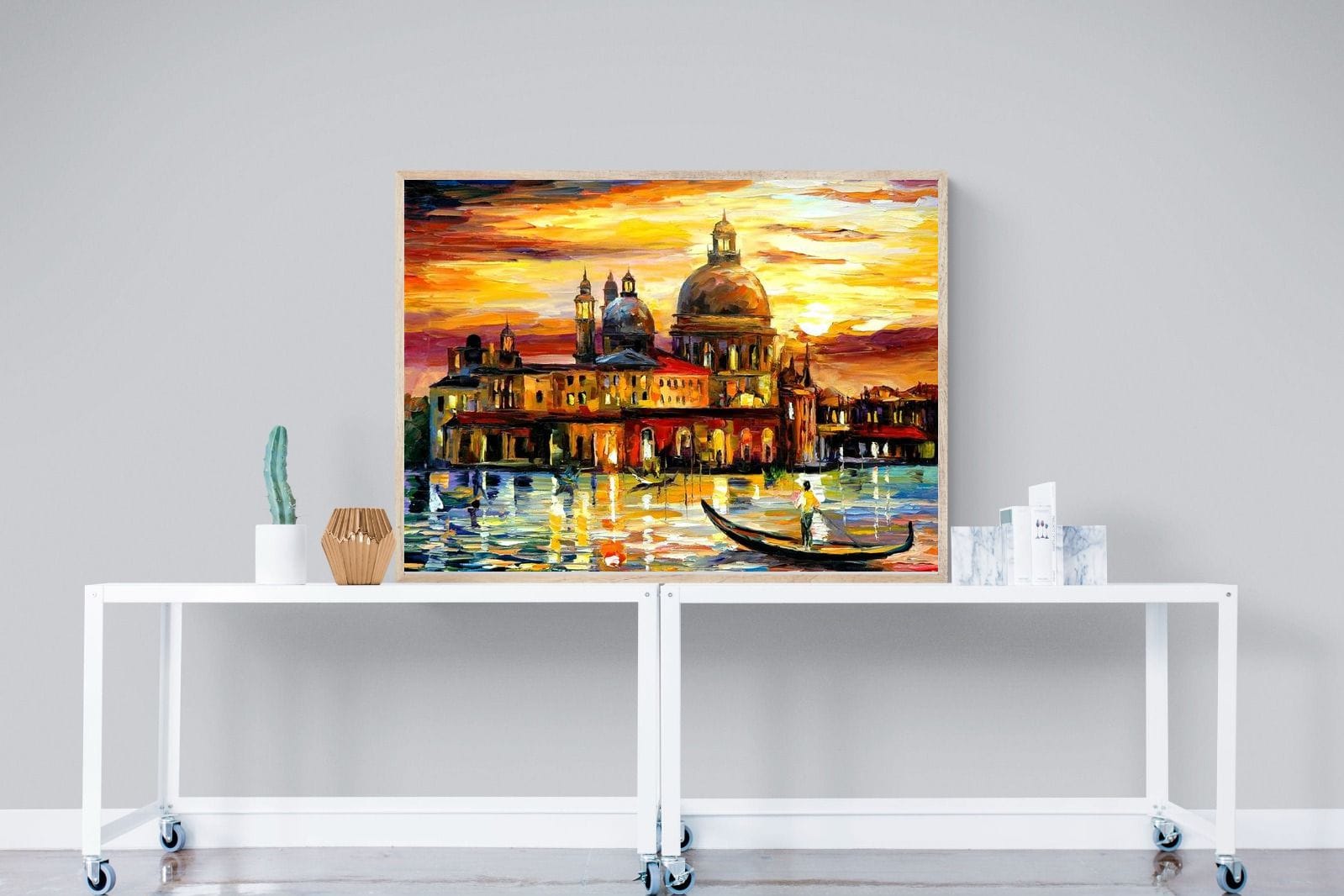 Golden Skies of Venice-Wall_Art-120 x 90cm-Mounted Canvas-Wood-Pixalot